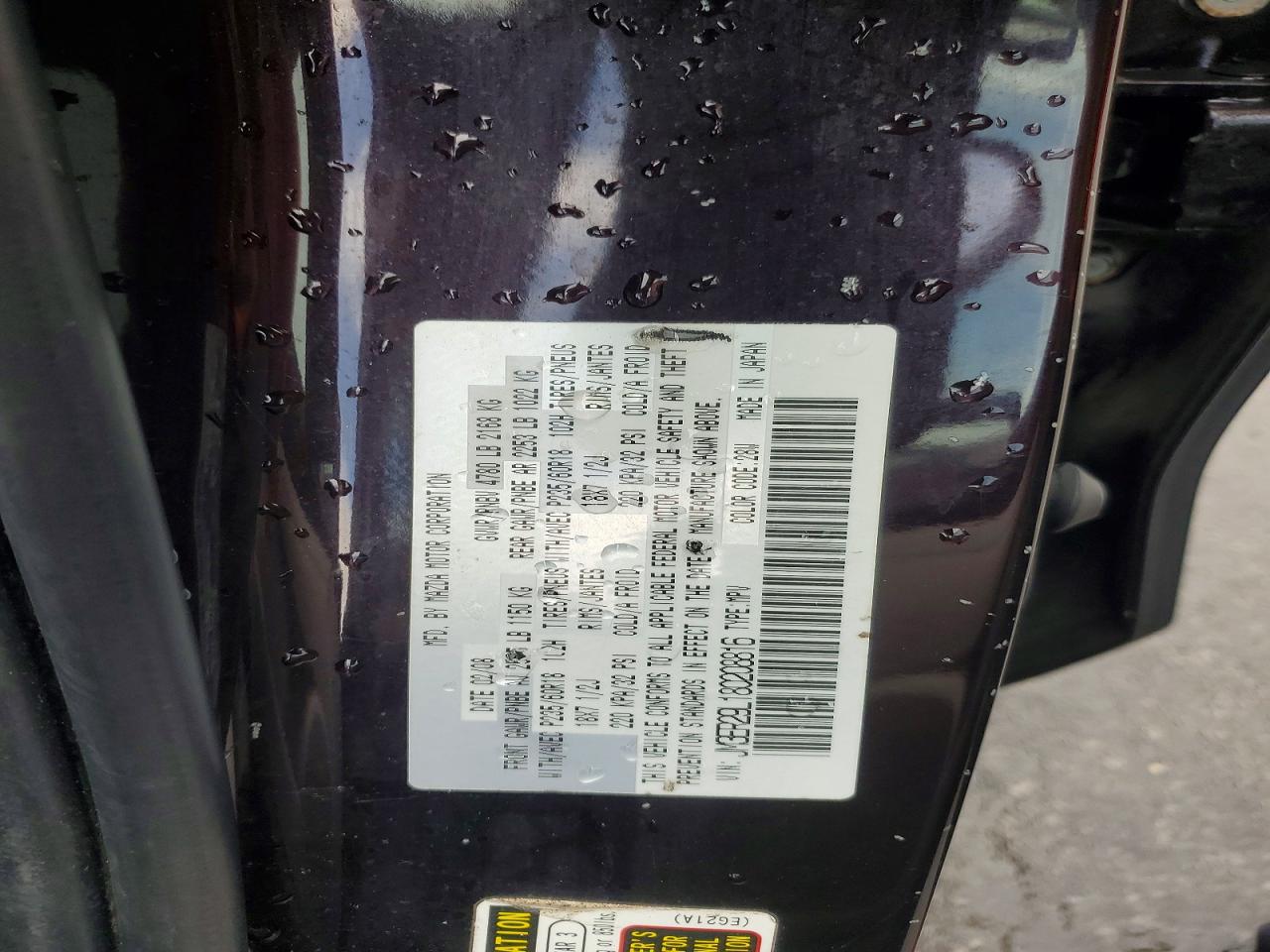 2008 Mazda Cx-7 Black vin: JM3ER29L180208816