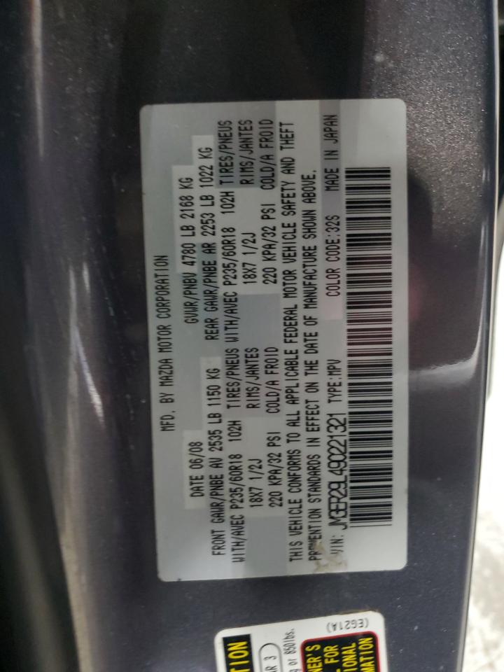 2009 Mazda Cx-7 Gray vin: JM3ER29L490221321