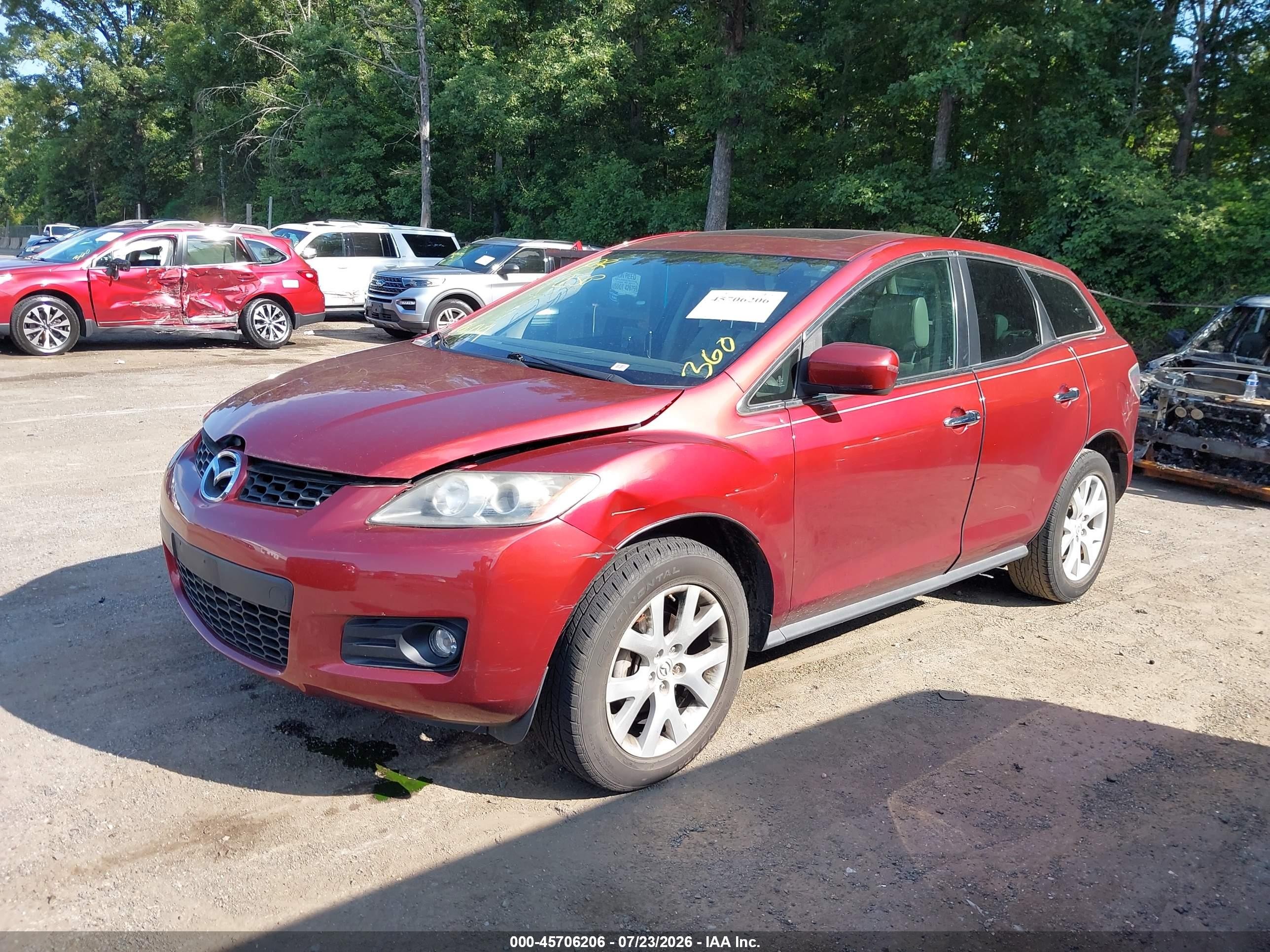 2008 Mazda Cx-7 Grand Touring Red vin: JM3ER29L880212166