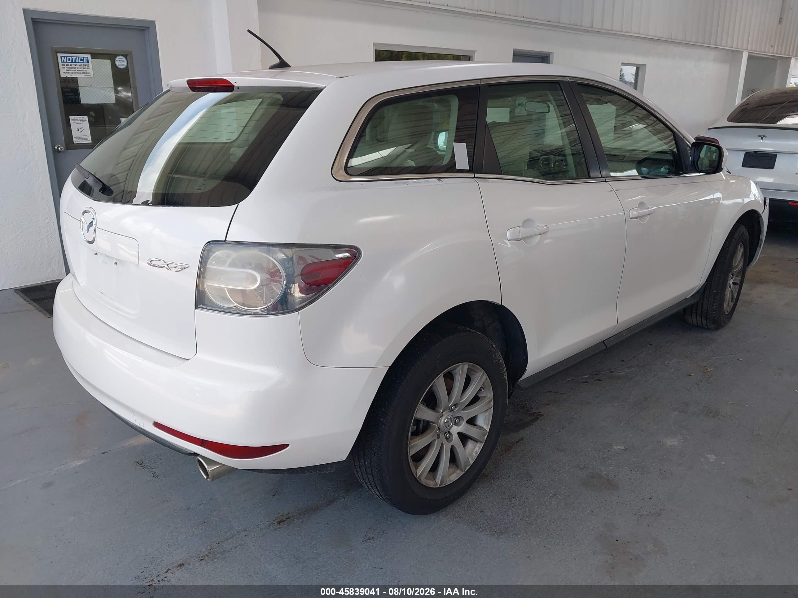 2011 Mazda Cx-7 I Sv White vin: JM3ER2A53B0401179