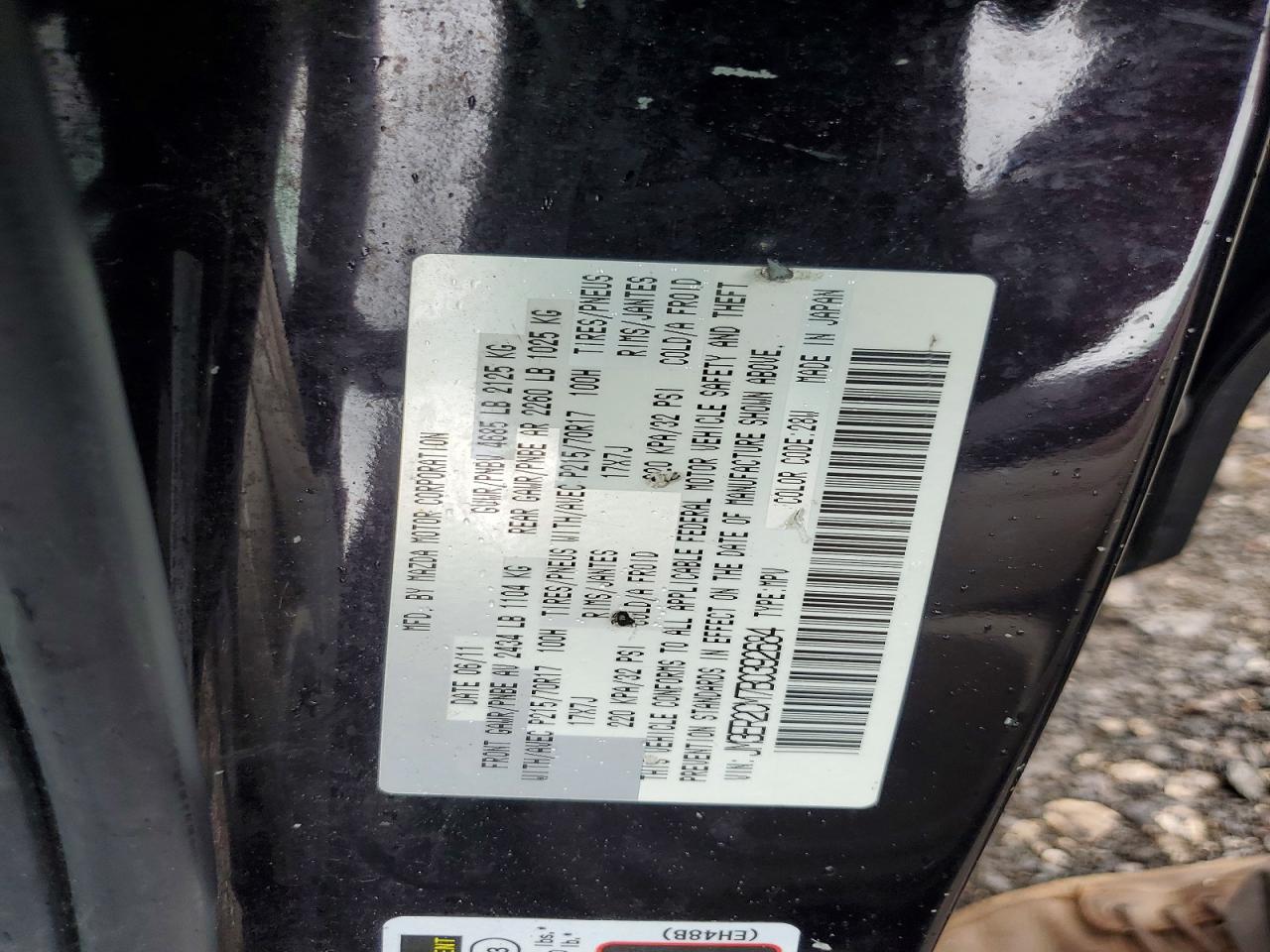 2011 Mazda Cx-7 Burgundy vin: JM3ER2CM7B0392684