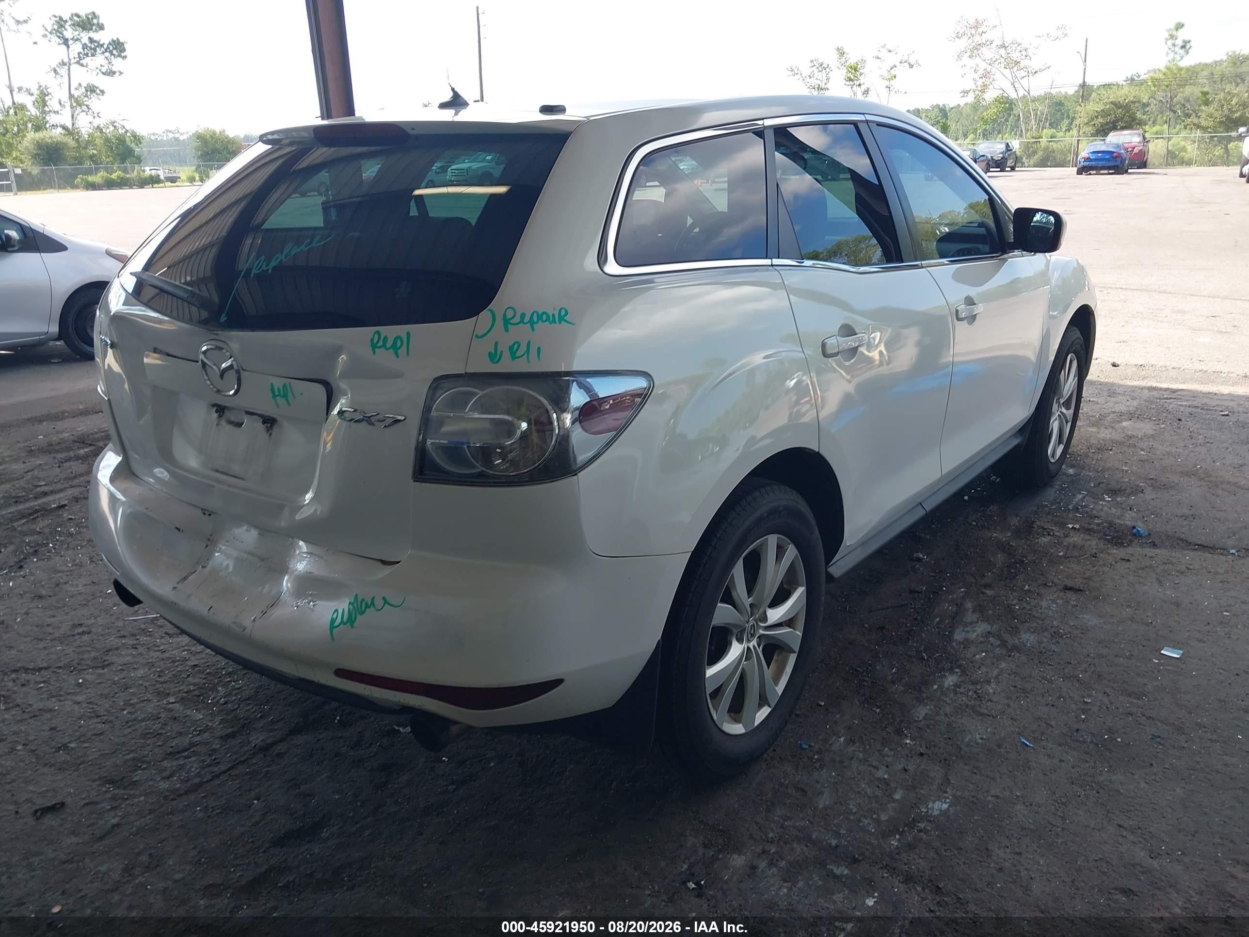 2010 Mazda Cx-7 S Touring White vin: JM3ER2W32A0350540