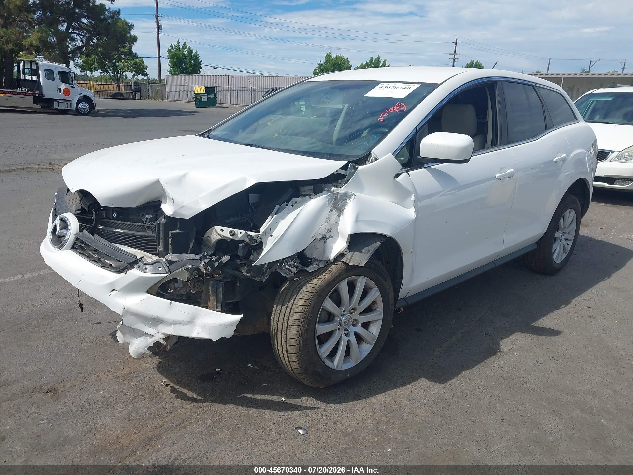 2010 Mazda Cx-7 I Sv White vin: JM3ER2W51A0312492