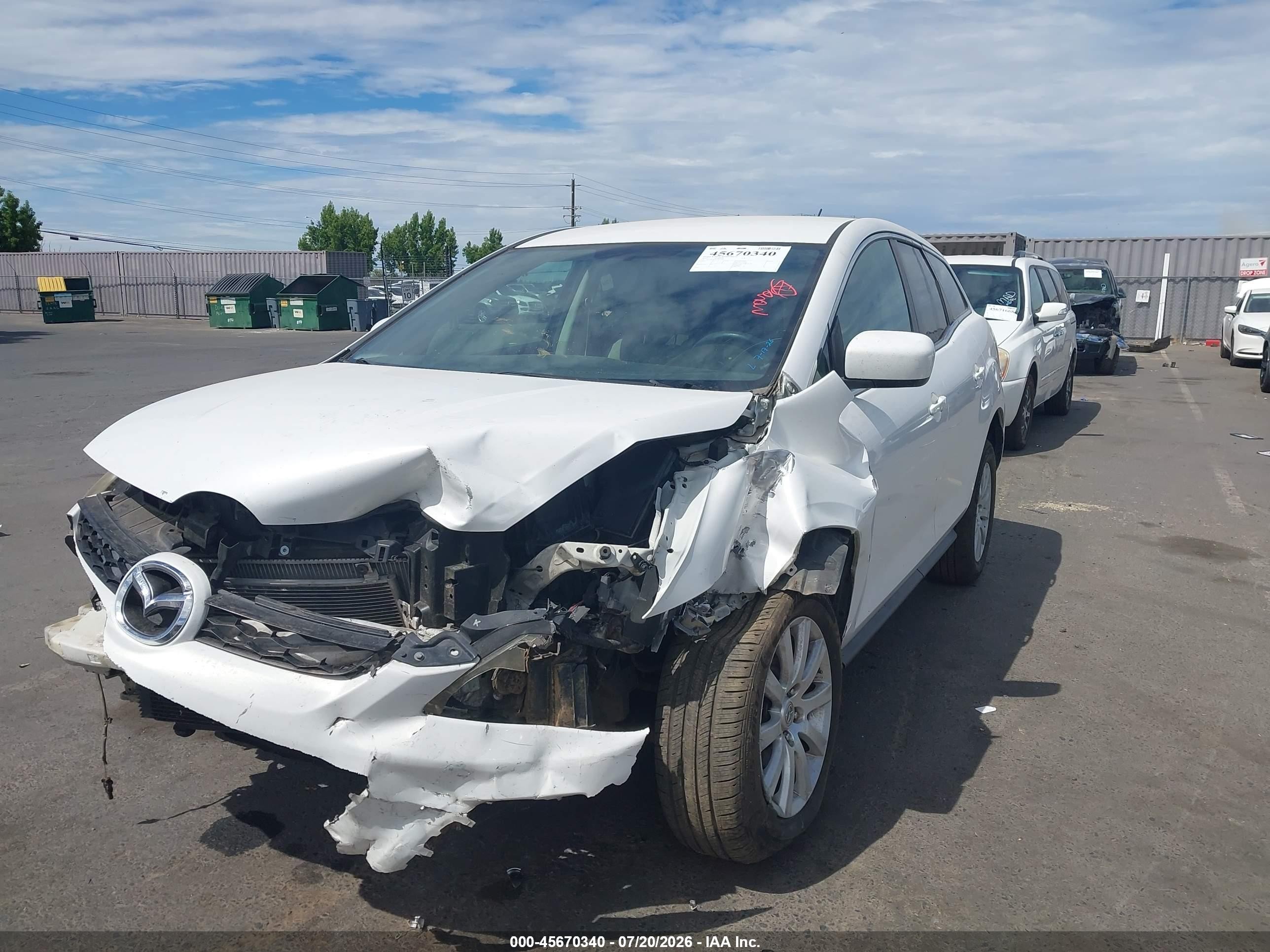 2010 Mazda Cx-7 I Sv White vin: JM3ER2W51A0312492