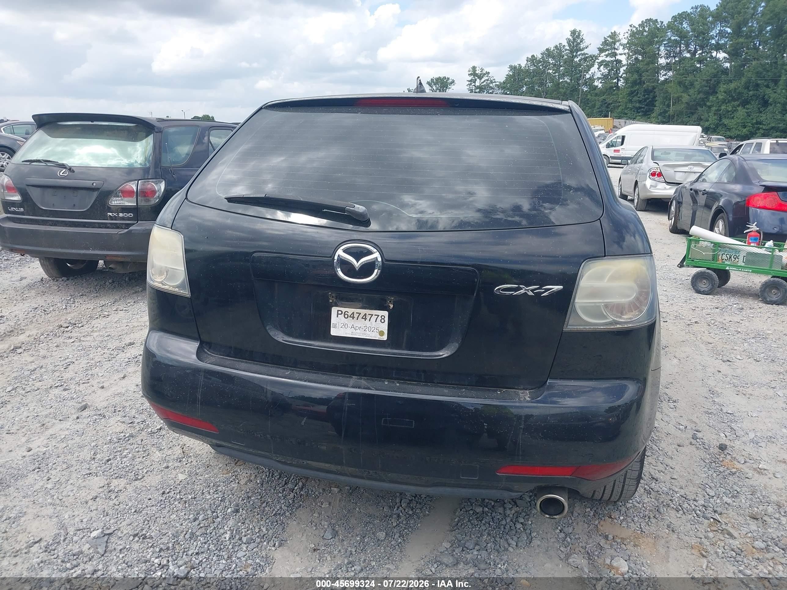 2010 Mazda Cx-7 I Sv Black vin: JM3ER2W57A0321892