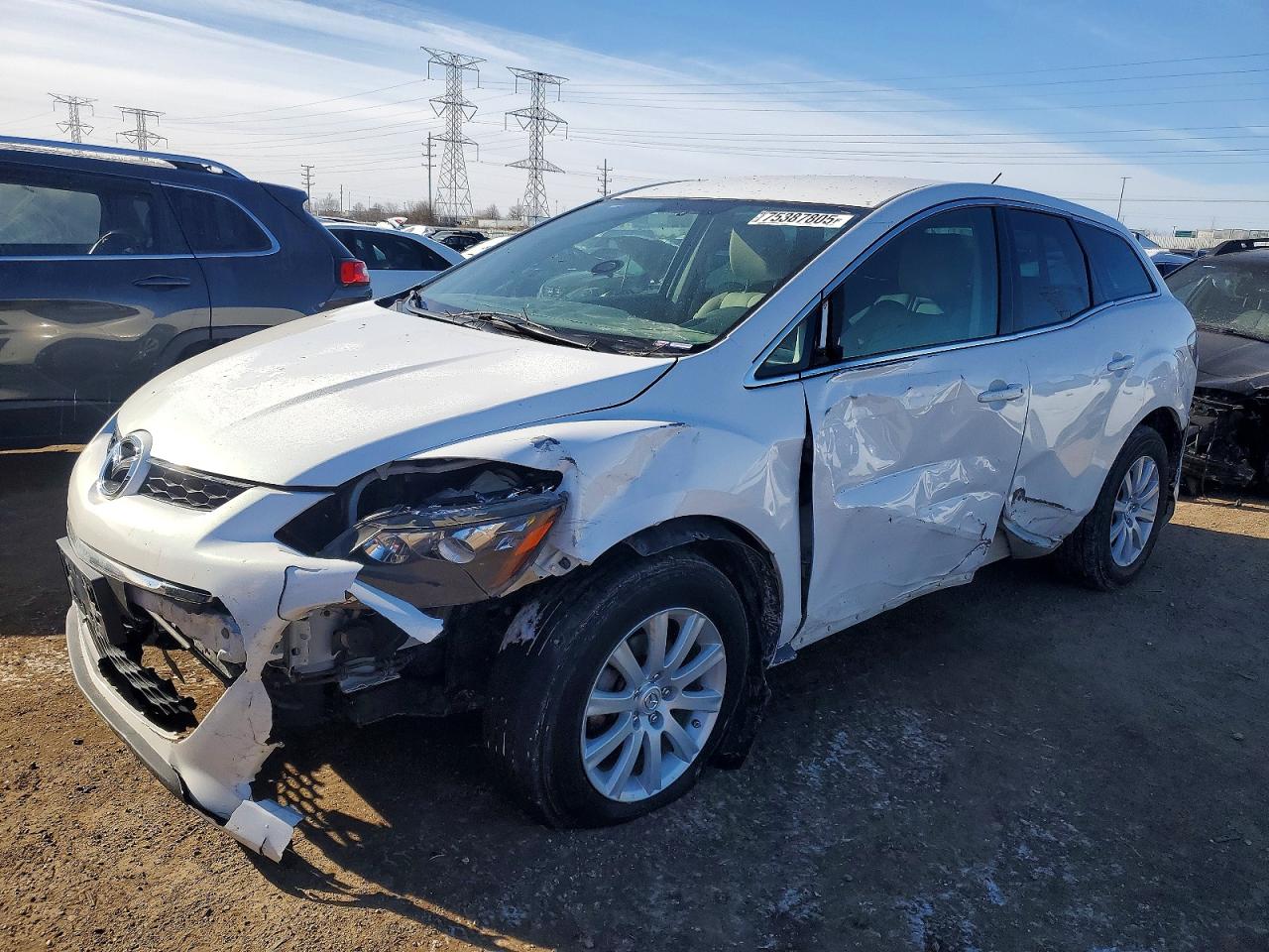 2010 Mazda Cx-7 White vin: JM3ER2W57A0338174