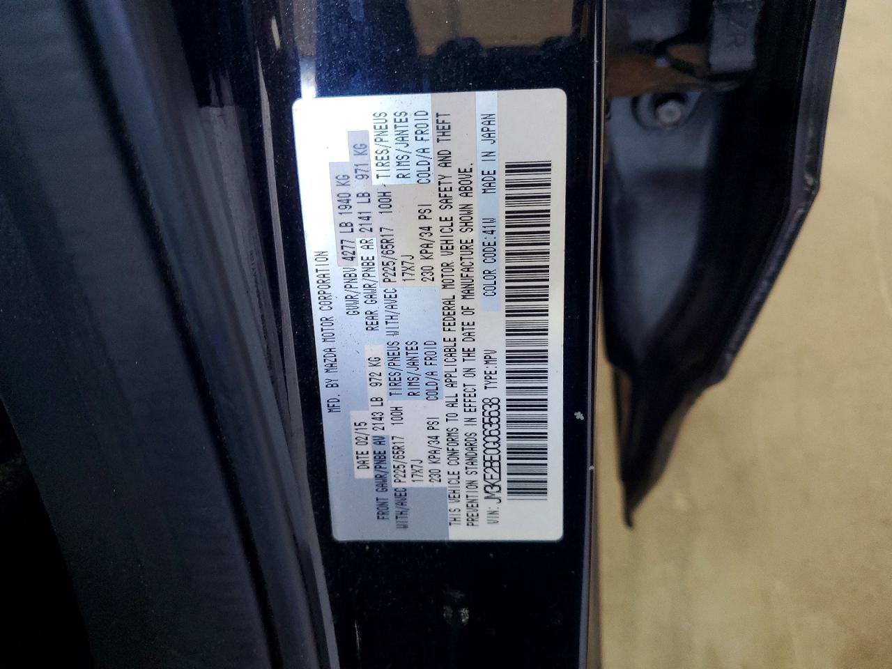 2016 Mazda Cx-5 Sport Black vin: JM3KE2BE0G0635638