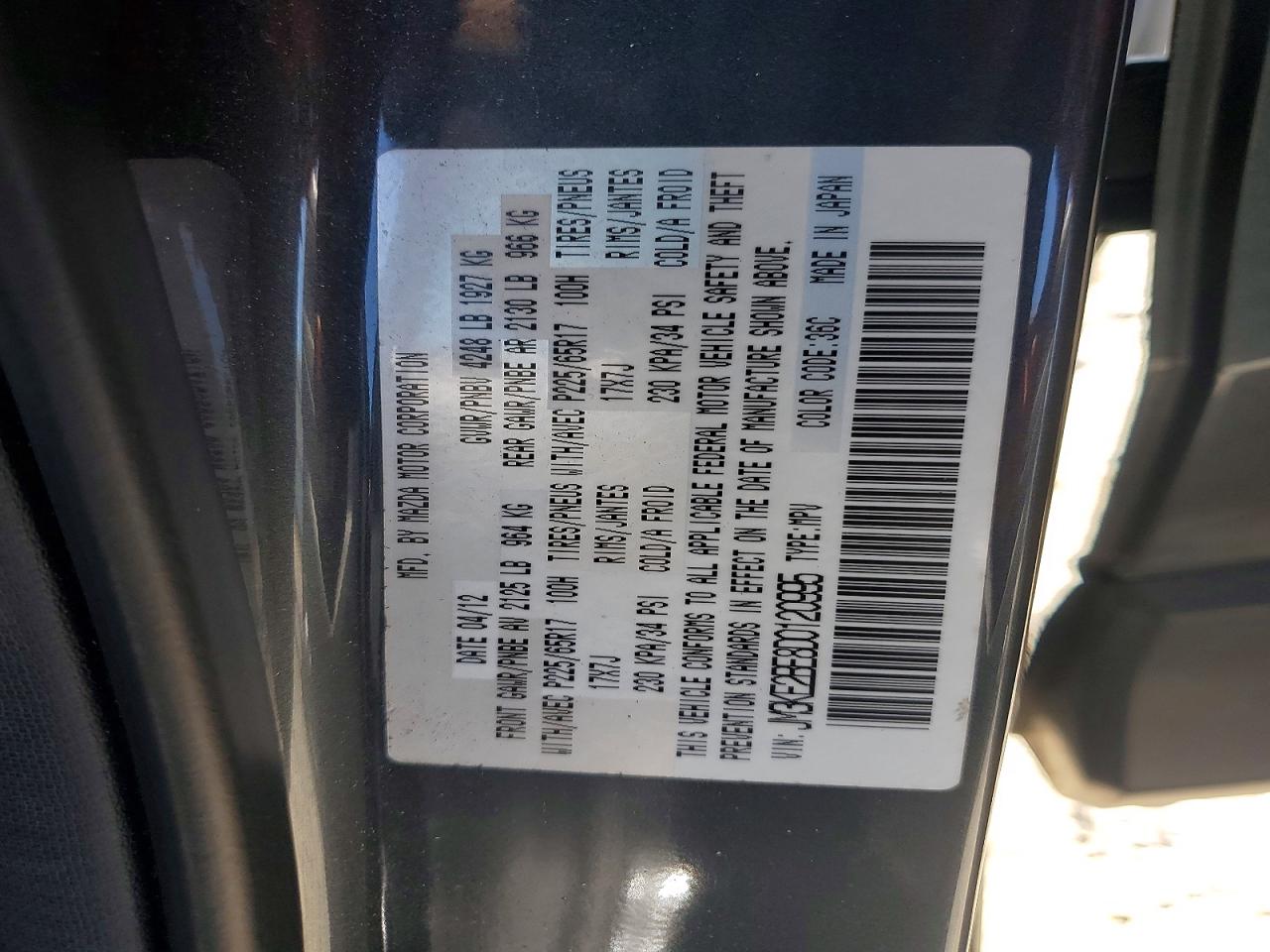 2013 Mazda Cx-5 Sport Gray vin: JM3KE2BE8D0120995