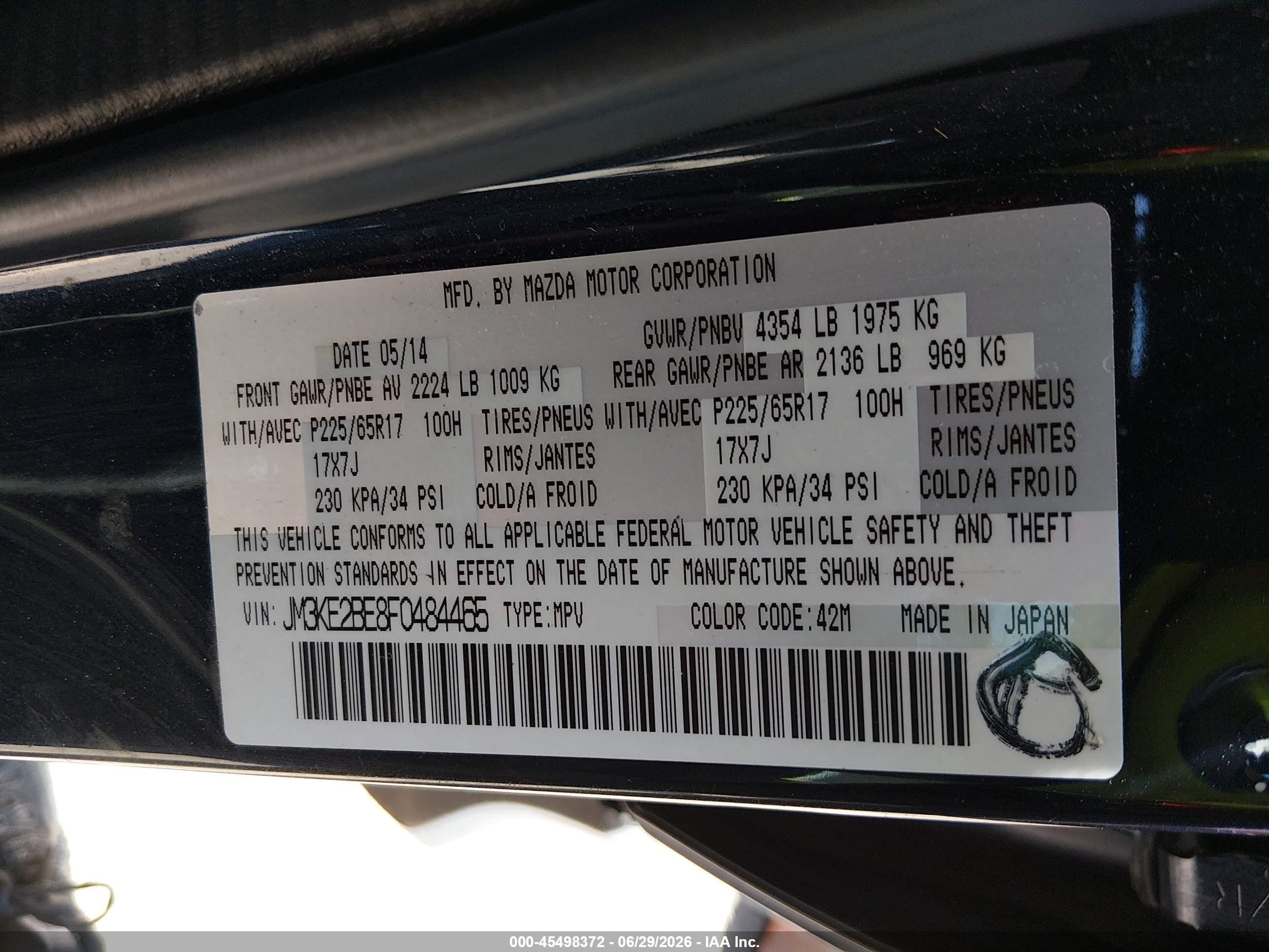 2015 Mazda Cx-5 Sport Black vin: JM3KE2BE8F0484465