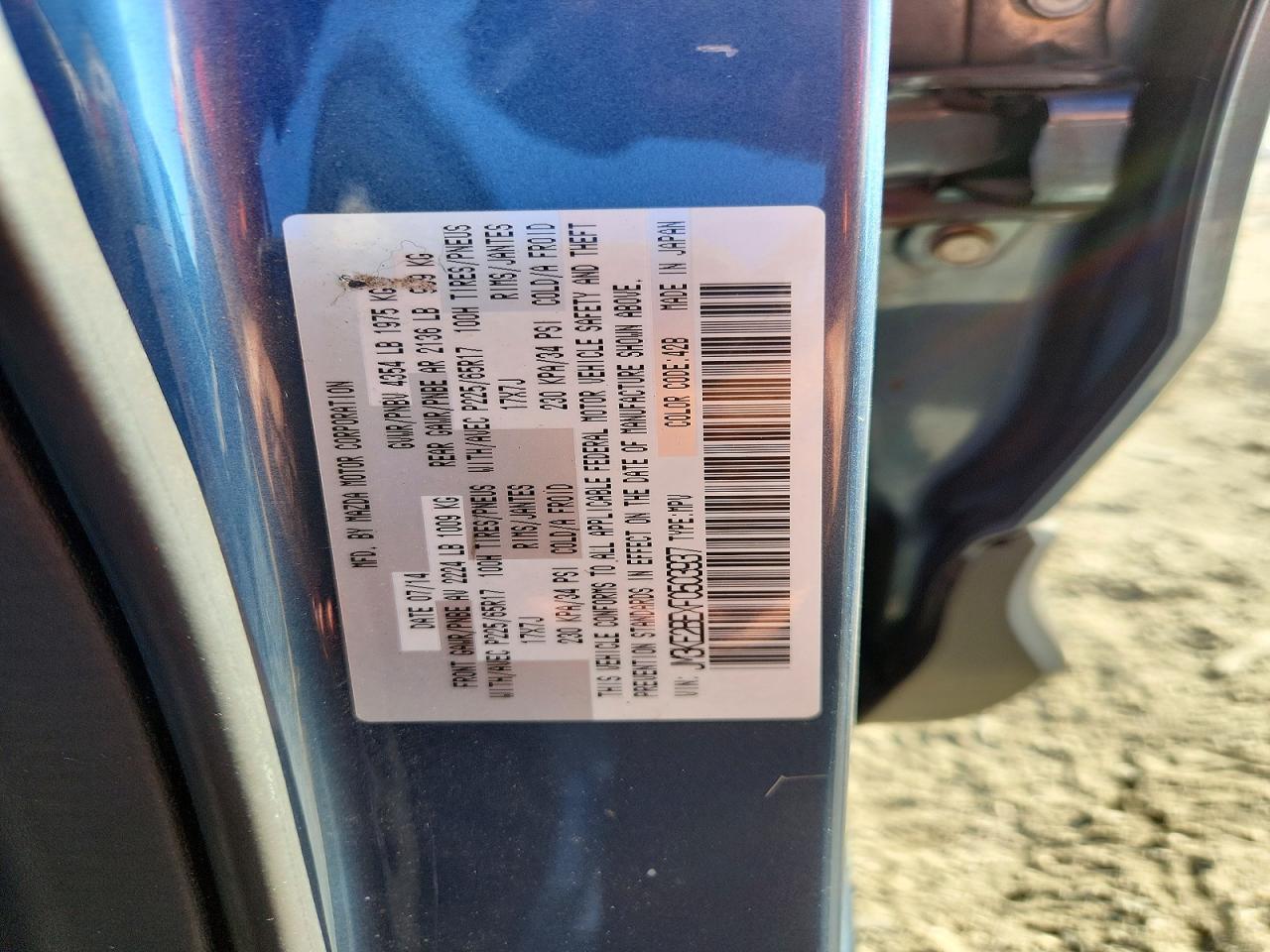 2015 Mazda Cx-5 Sport Blue vin: JM3KE2BEXF0503937
