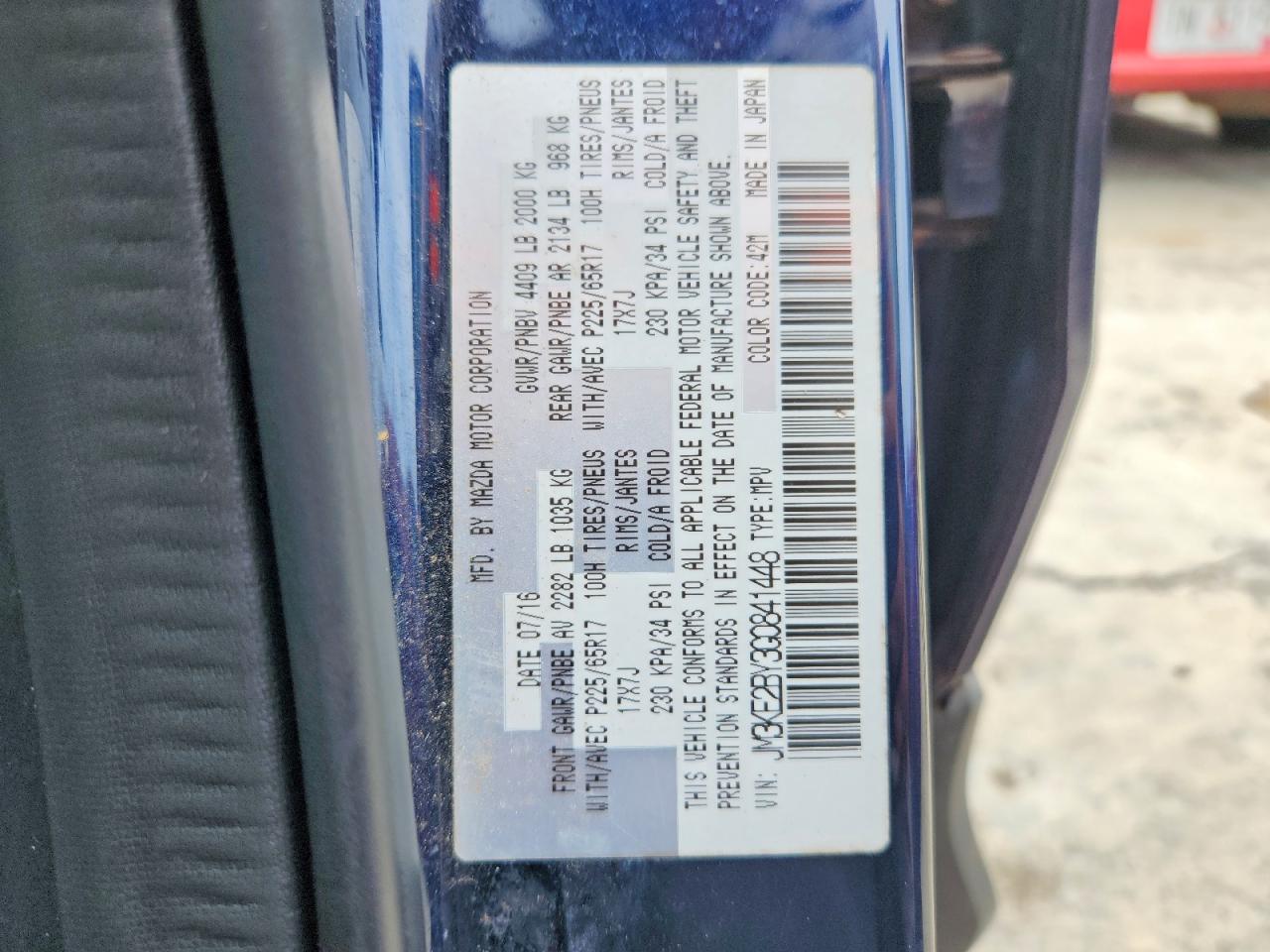 2016 Mazda Cx-5 Sport Blue vin: JM3KE2BY3G0841448