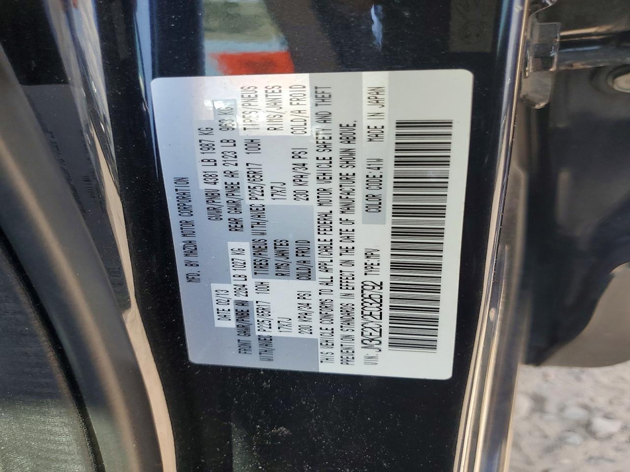 2014 Mazda Cx-5 Touring Black vin: JM3KE2CY2E0326792