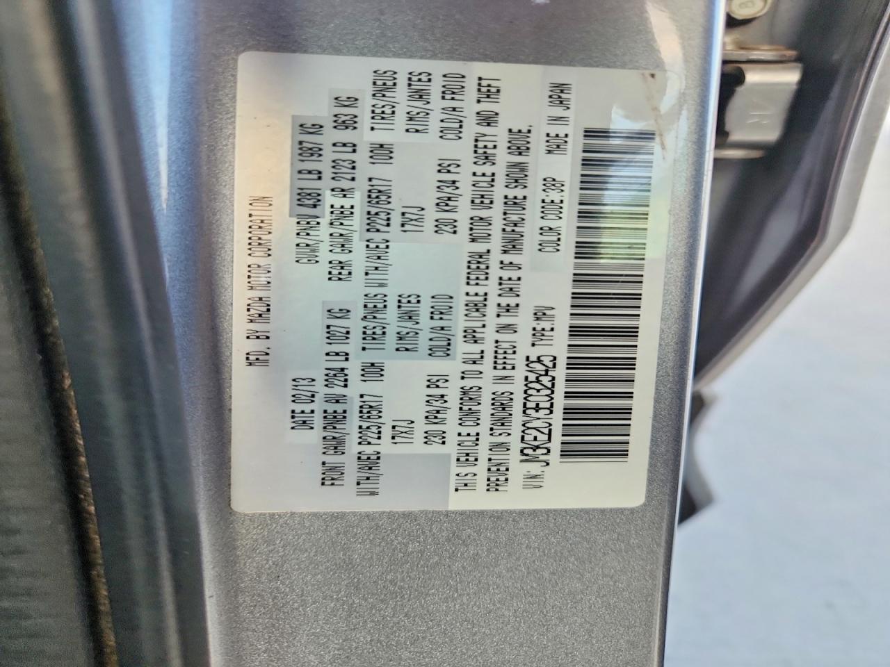 2014 Mazda Cx-5 Touring Silver vin: JM3KE2CY3E0325425