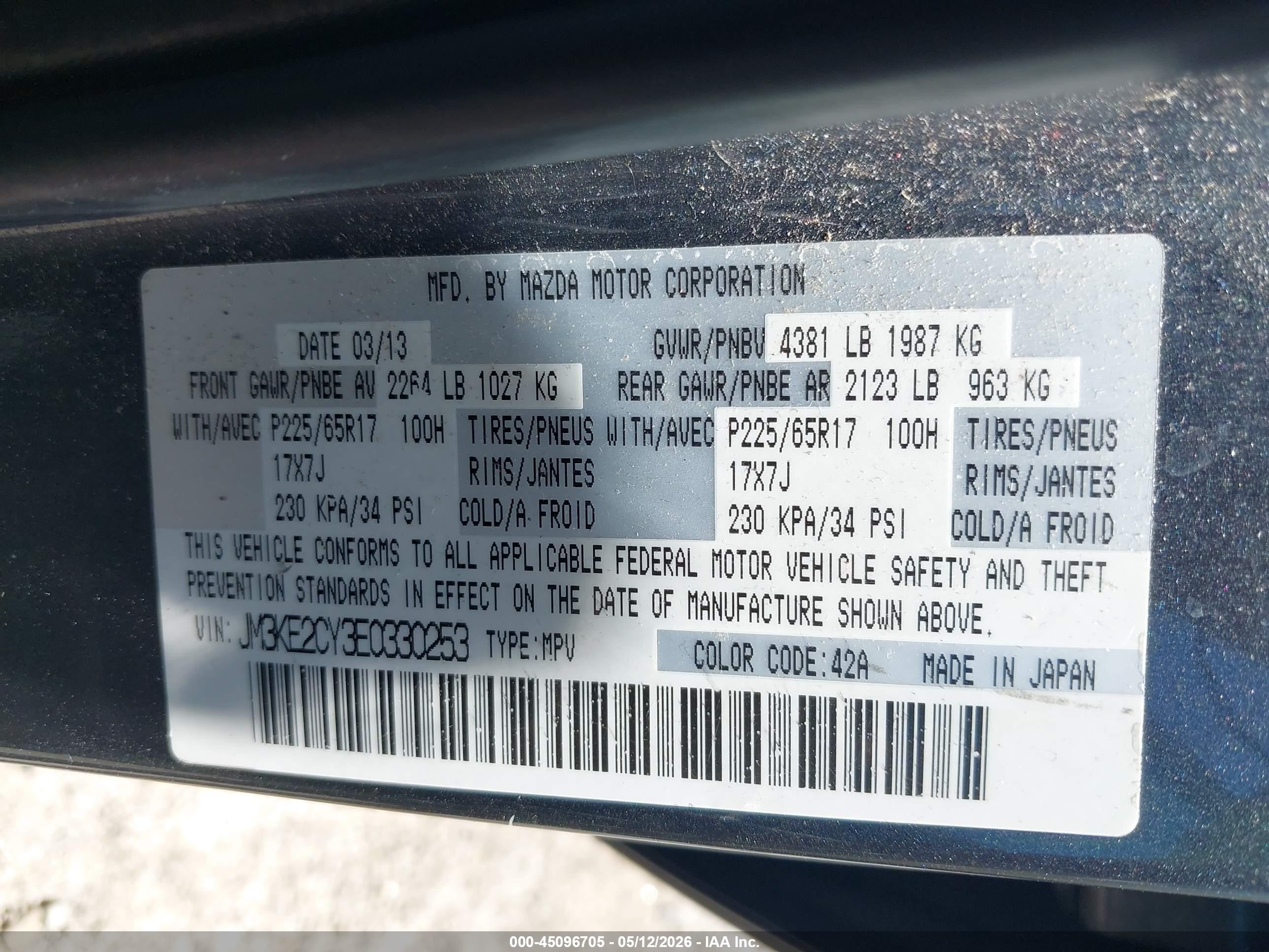 2014 Mazda Cx-5 Touring Gray vin: JM3KE2CY3E0330253