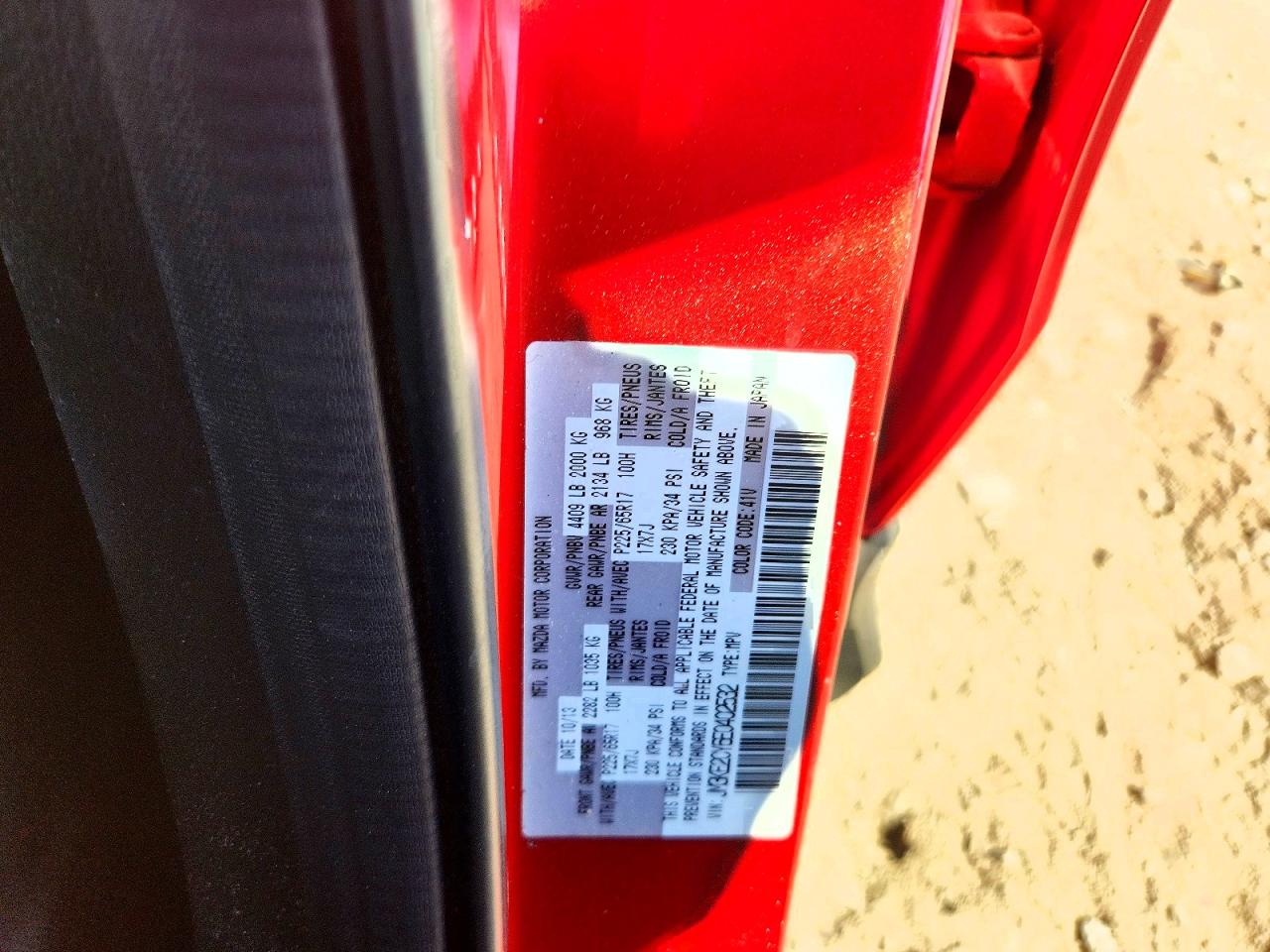 2014 Mazda Cx-5 Touring Red vin: JM3KE2CY6E0402532