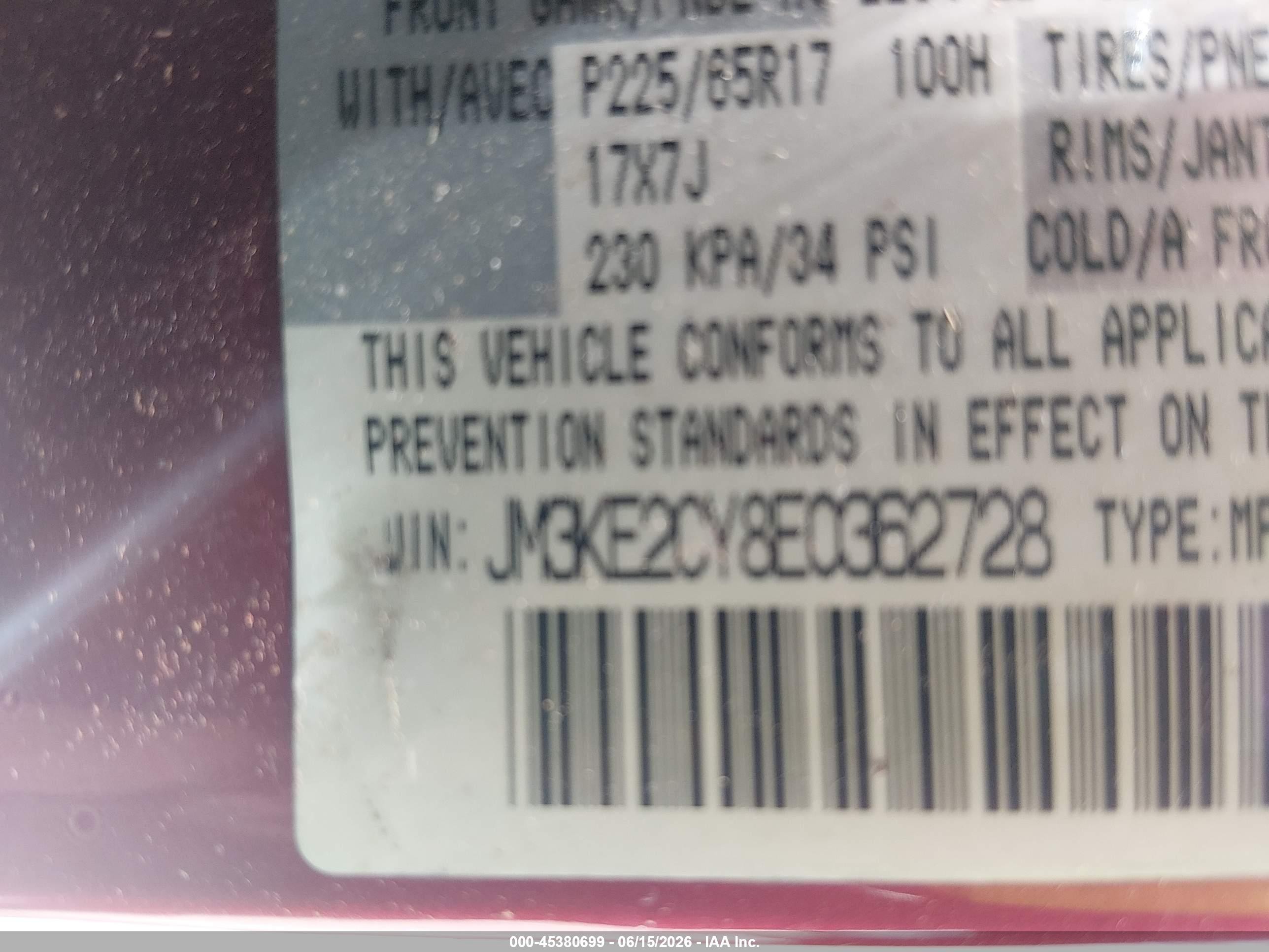 2014 Mazda Cx-5 Touring Red vin: JM3KE2CY8E0362728