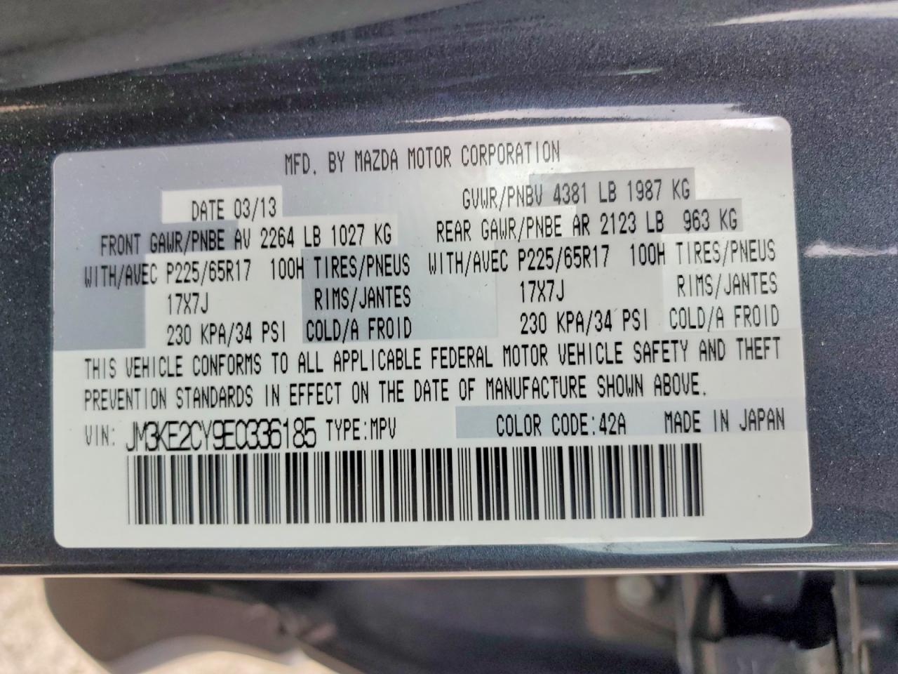 2014 Mazda Cx-5 Touring Gray vin: JM3KE2CY9E0336185