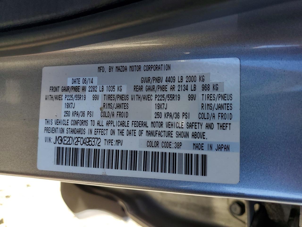 2015 Mazda Cx-5 Gt Silver vin: JM3KE2DY2F0495372