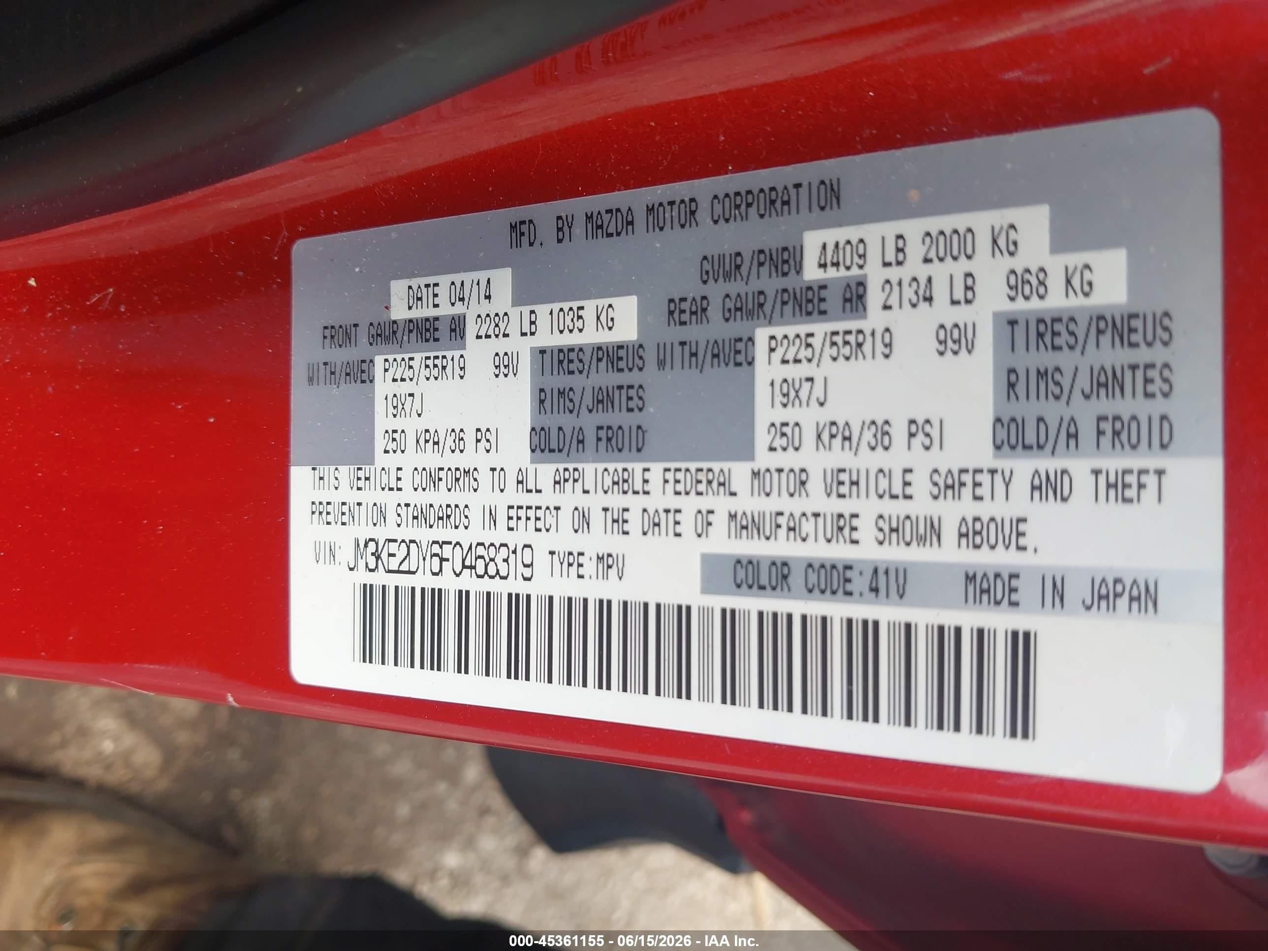 2015 Mazda Cx-5 Grand Touring Red vin: JM3KE2DY6F0468319