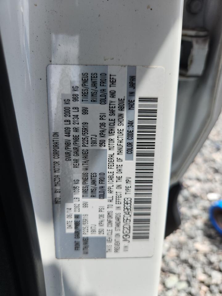 2015 Mazda Cx-5 Gt White vin: JM3KE2DY6F0496363