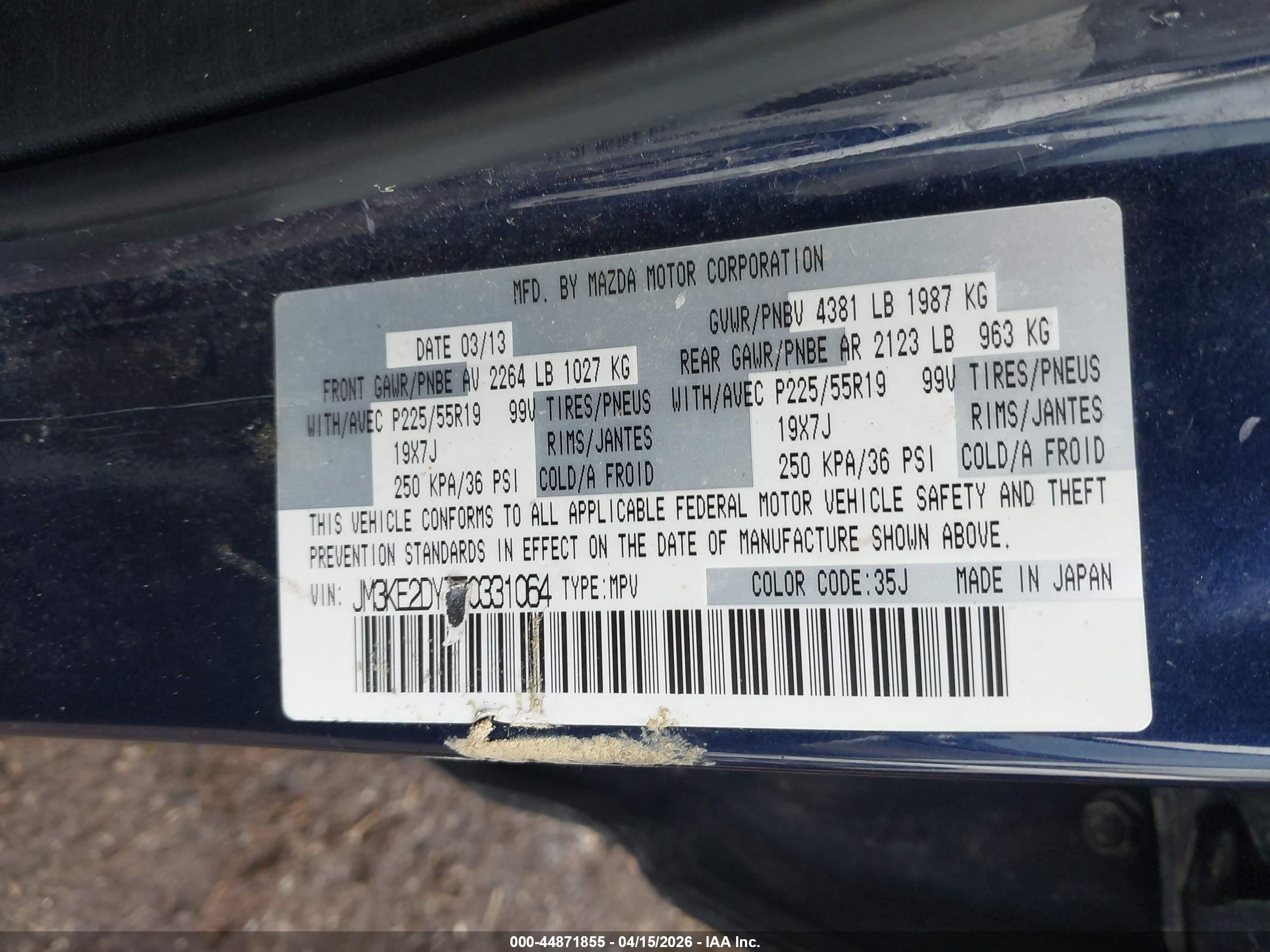 2014 Mazda Cx-5 Grand Touring Dark Blue vin: JM3KE2DY7E0331064