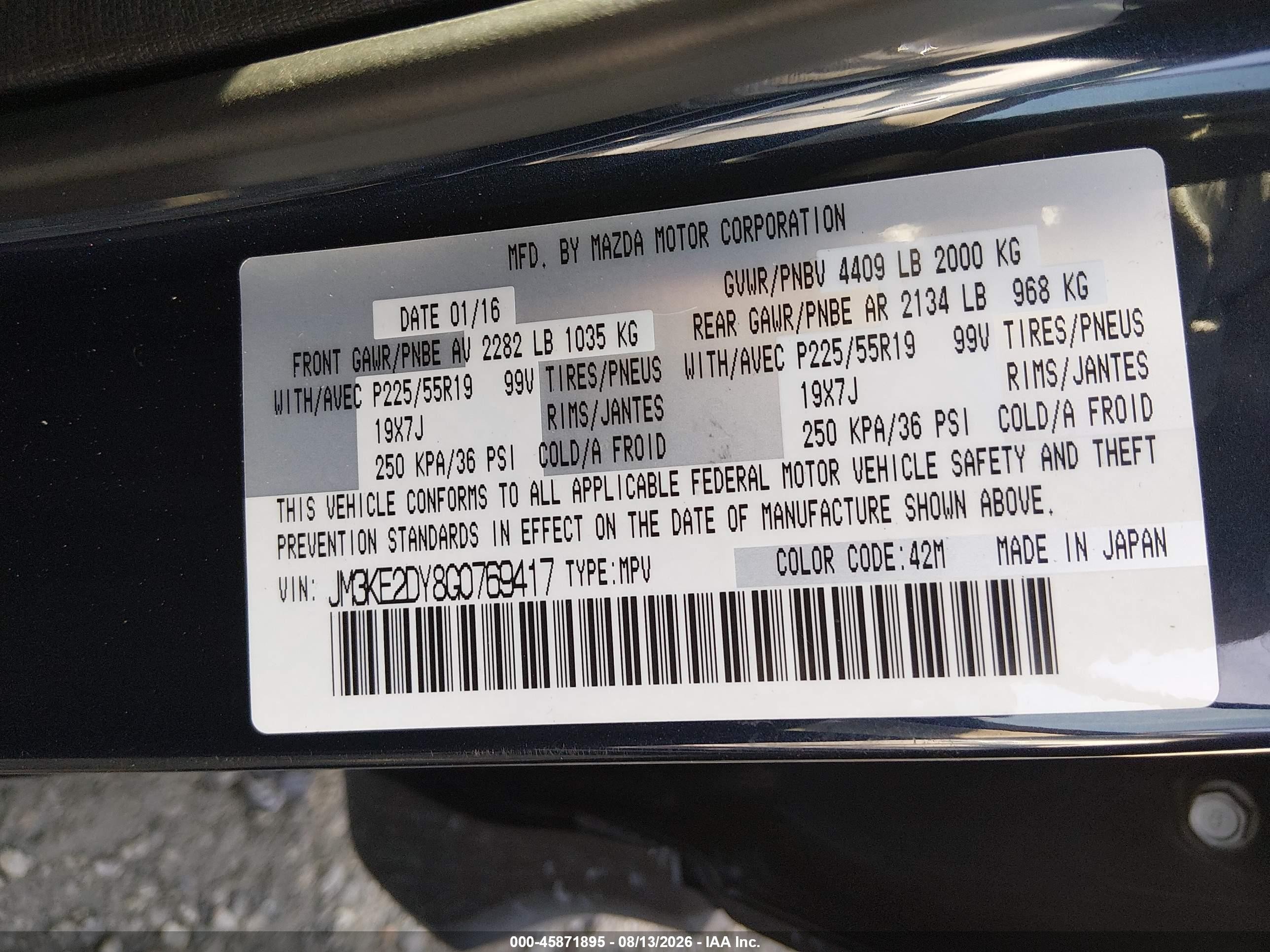 2016 Mazda Cx-5 Grand Touring Dark Blue vin: JM3KE2DY8G0769417