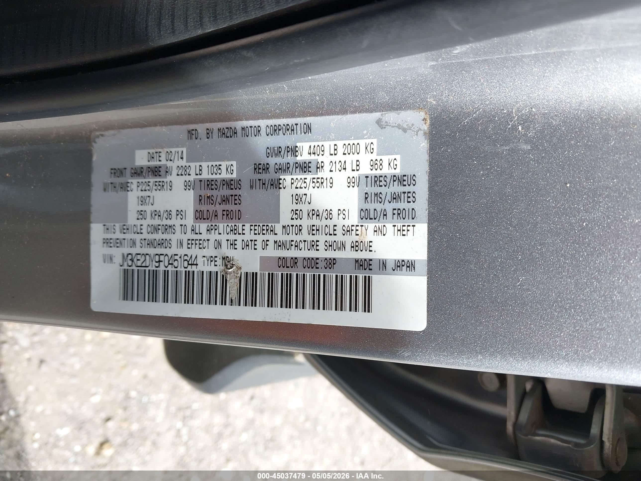 2015 Mazda Cx-5 Grand Touring Silver vin: JM3KE2DY9F0451644