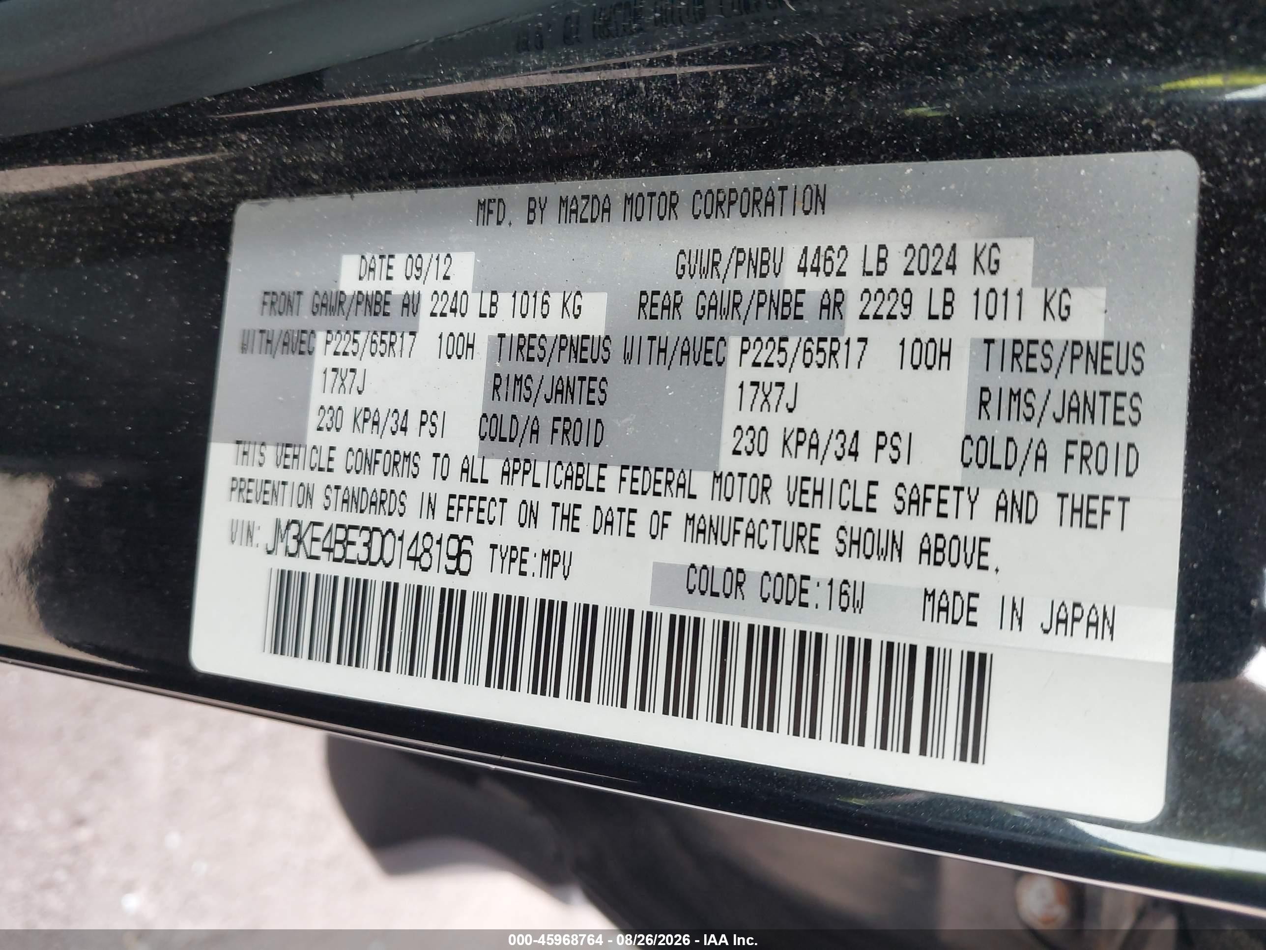 2013 Mazda Cx-5 Sport Black vin: JM3KE4BE3D0148196