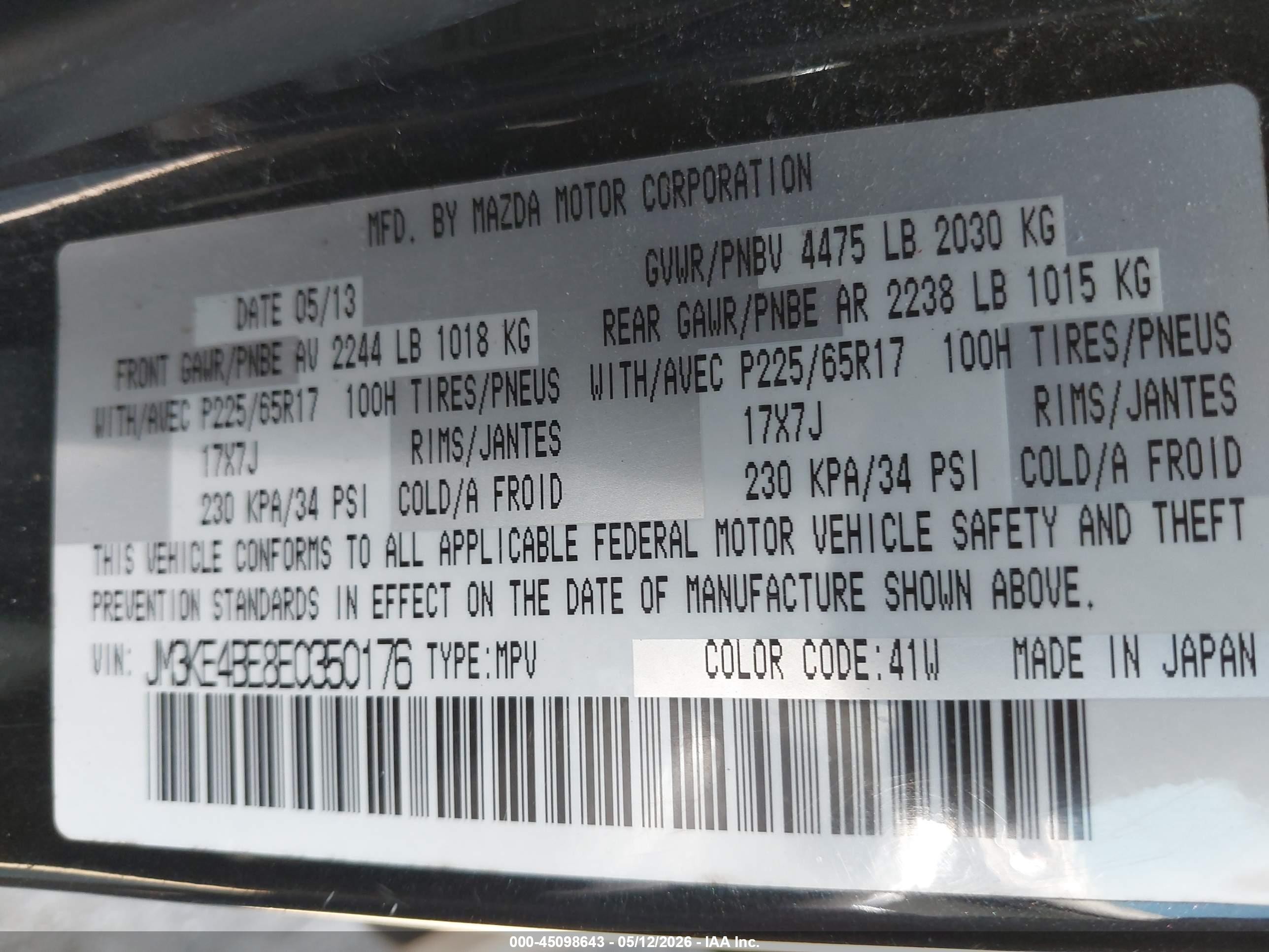 2014 Mazda Cx-5 Sport Black vin: JM3KE4BE8E0350176