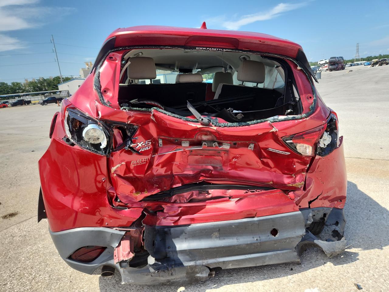 2015 Mazda Cx-5 Awd Red vin: JM3KE4BY0F0480027 Damage: Rear Bumper Cover Upper, Broken, Replacement Required