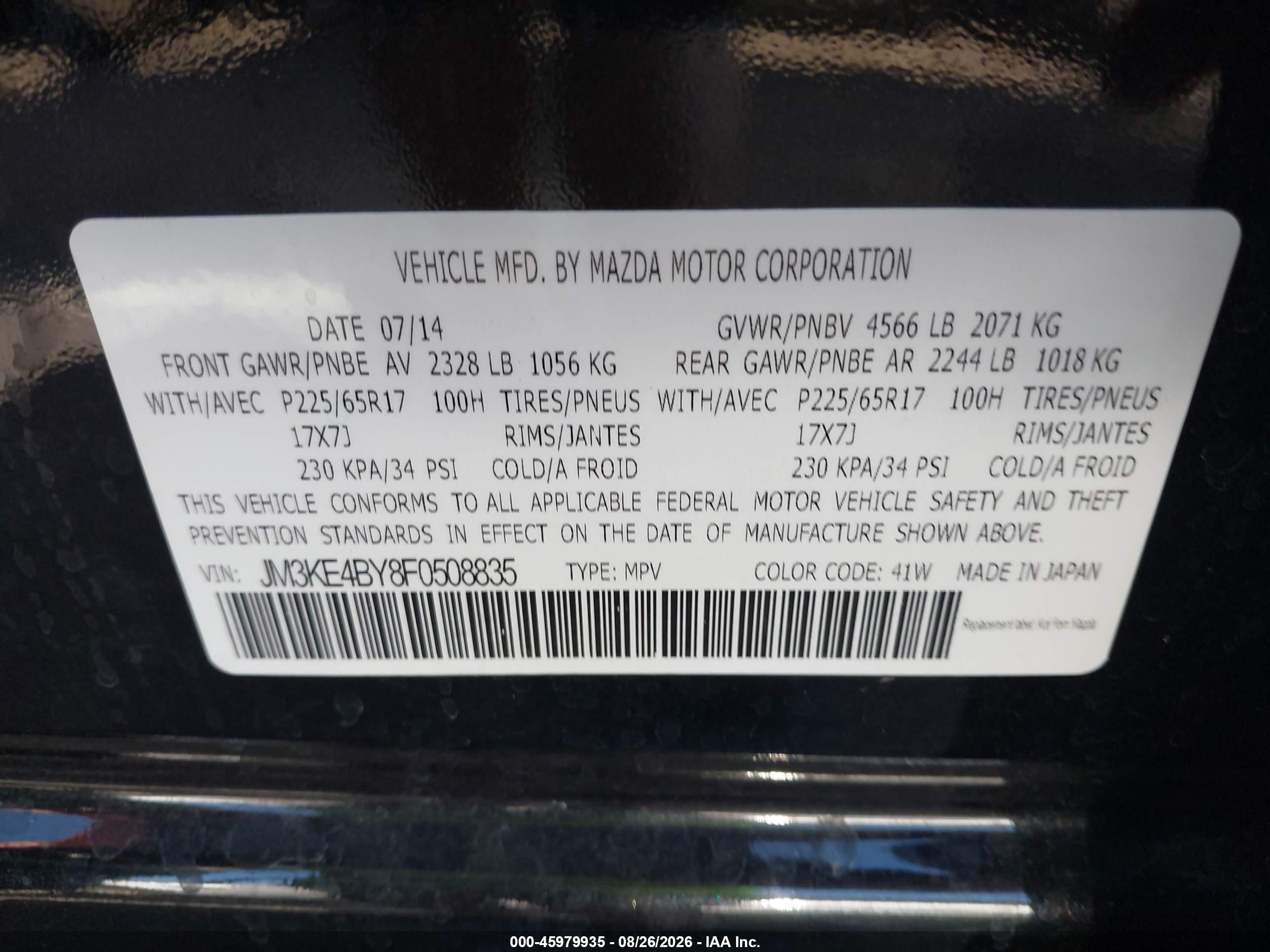 2015 Mazda Cx-5 Sport Black vin: JM3KE4BY8F0508835