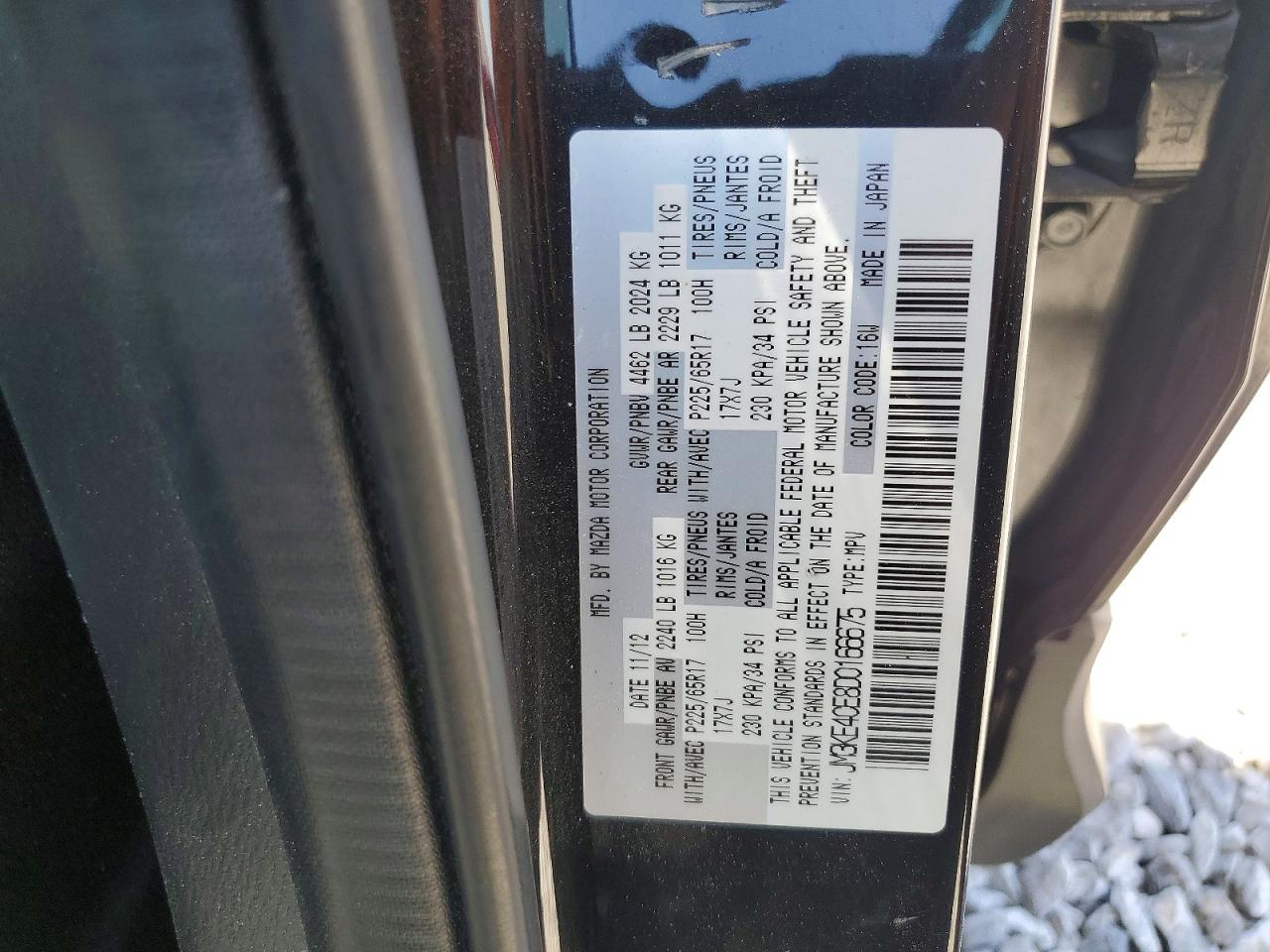 2013 Mazda Cx-5 Touring Black vin: JM3KE4CE8D0166675