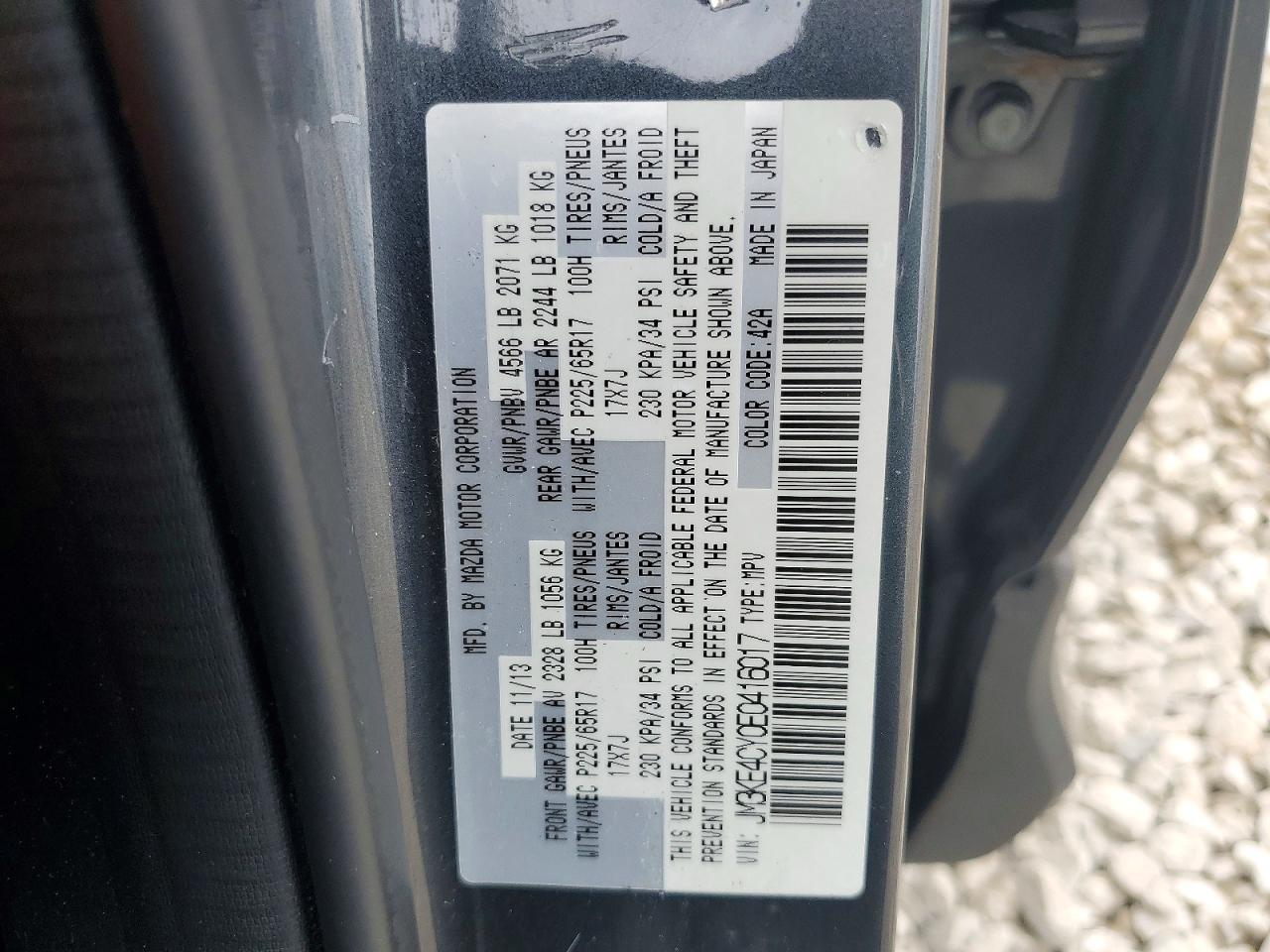 2014 Mazda Cx-5 Touring Gray vin: JM3KE4CY0E0416017