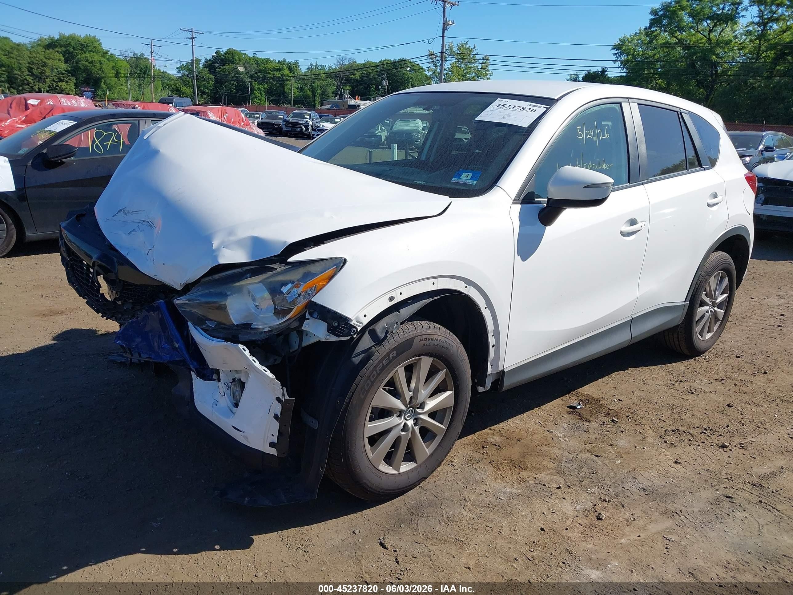 2015 Mazda Cx-5 Touring White vin: JM3KE4CY0F0539737