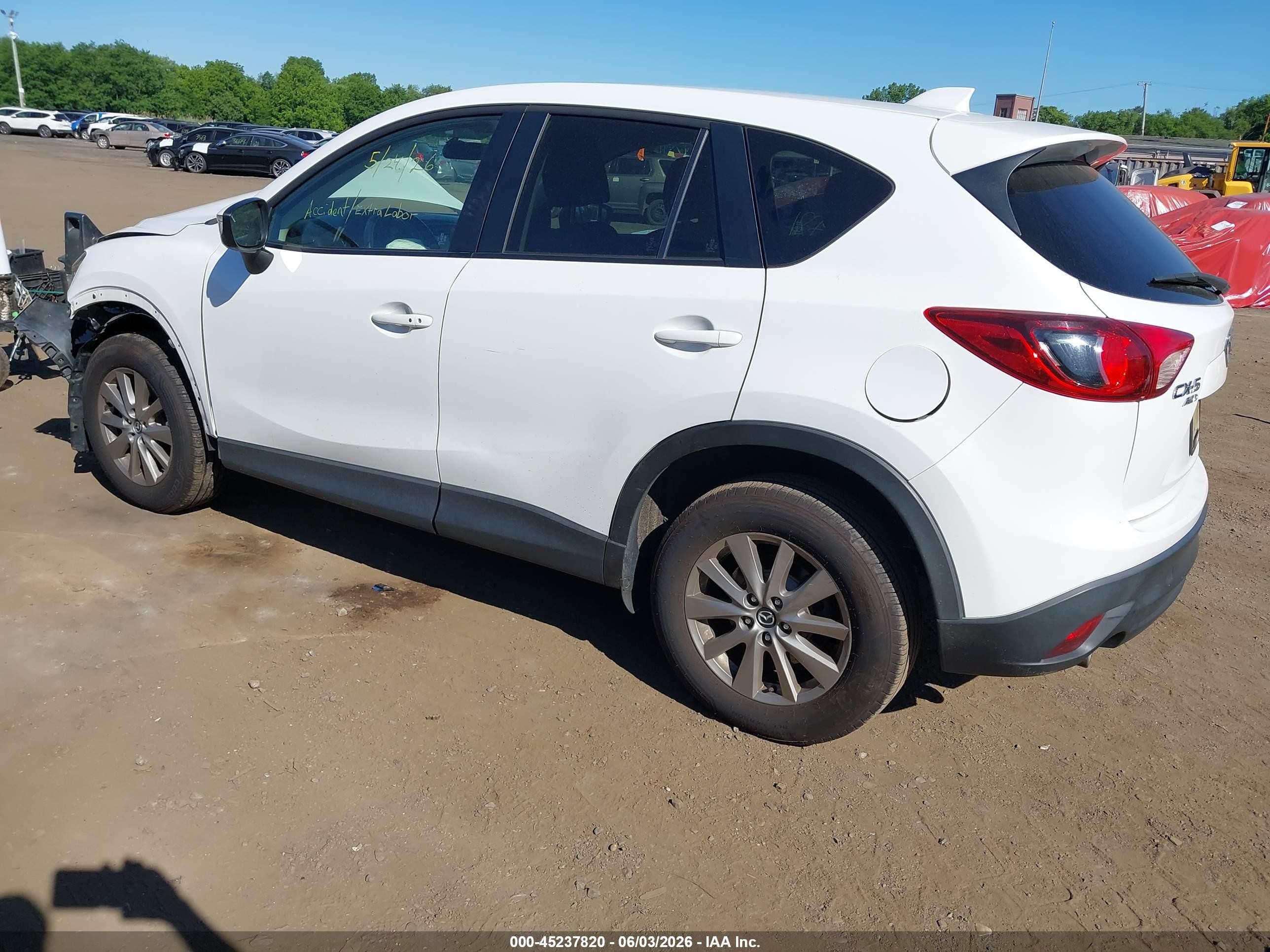 2015 Mazda Cx-5 Touring White vin: JM3KE4CY0F0539737