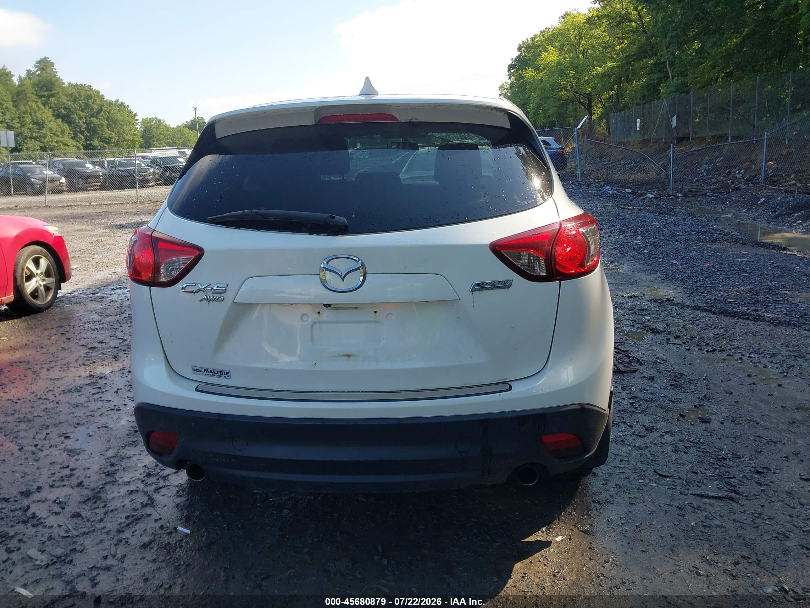 2015 Mazda Cx-5 Touring White vin: JM3KE4CY2F0503600