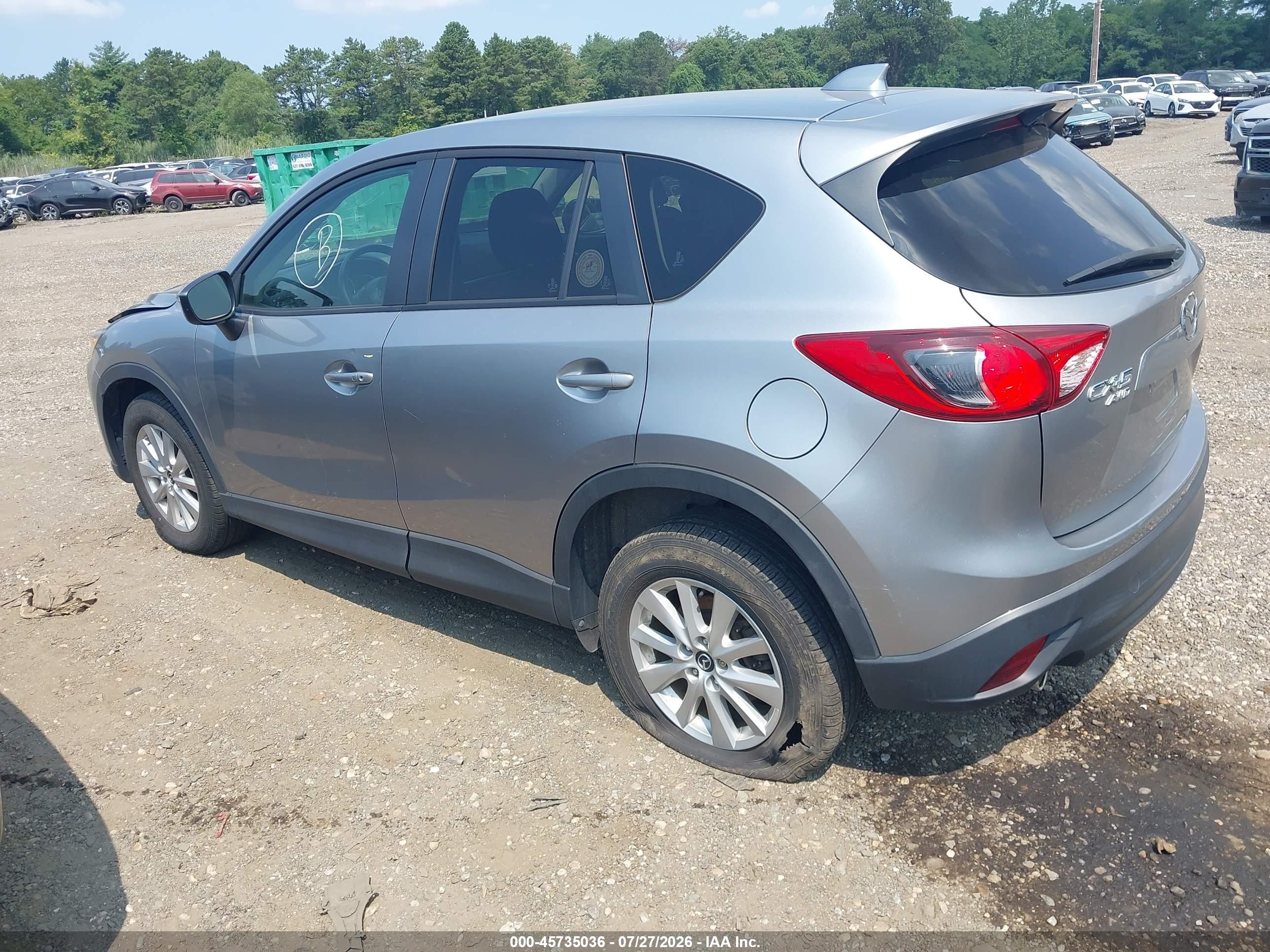 2015 Mazda Cx-5 Touring Gray vin: JM3KE4CY8F0544216