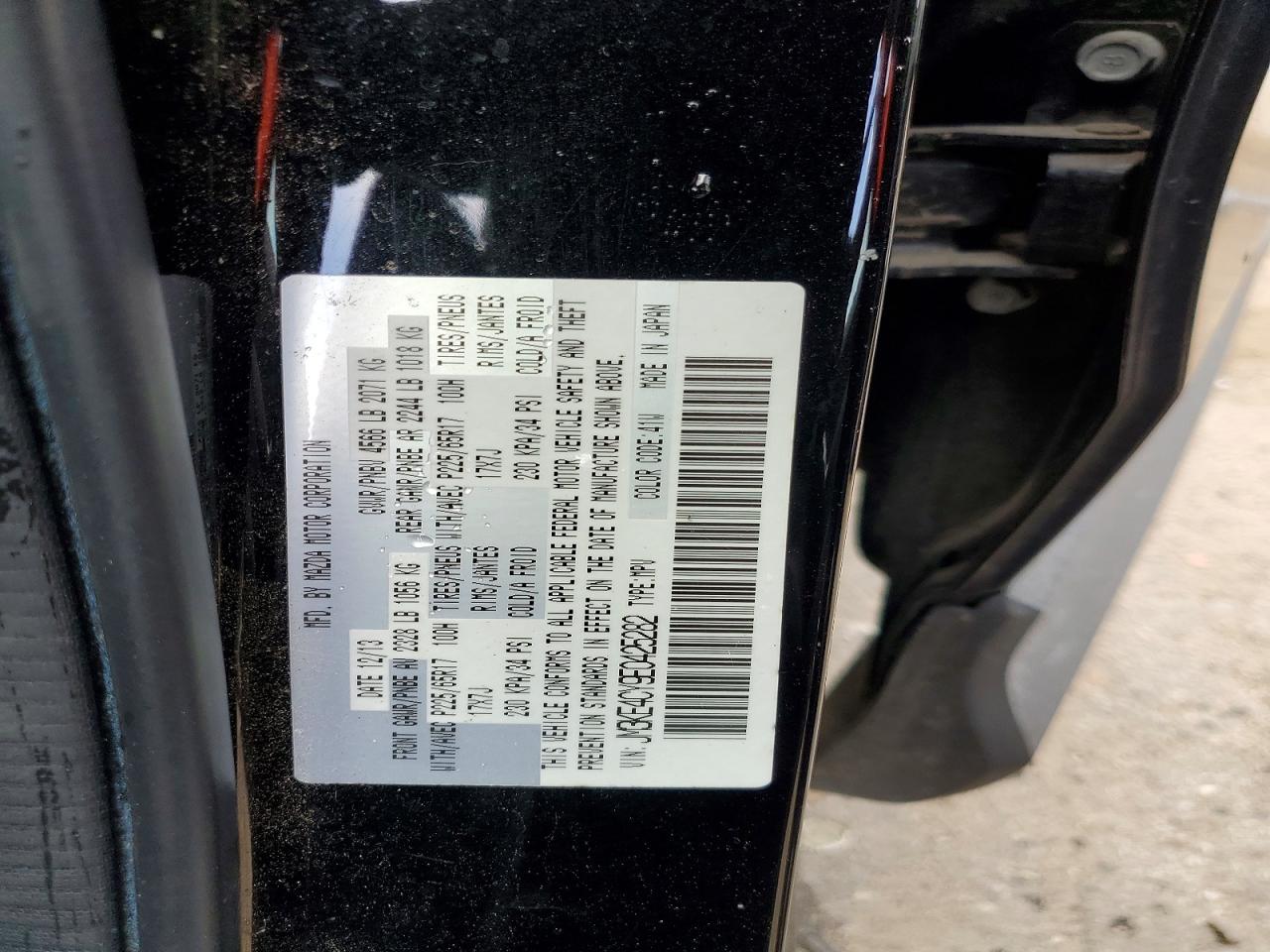 2014 Mazda Cx-5 Touring Black vin: JM3KE4CY9E0425282