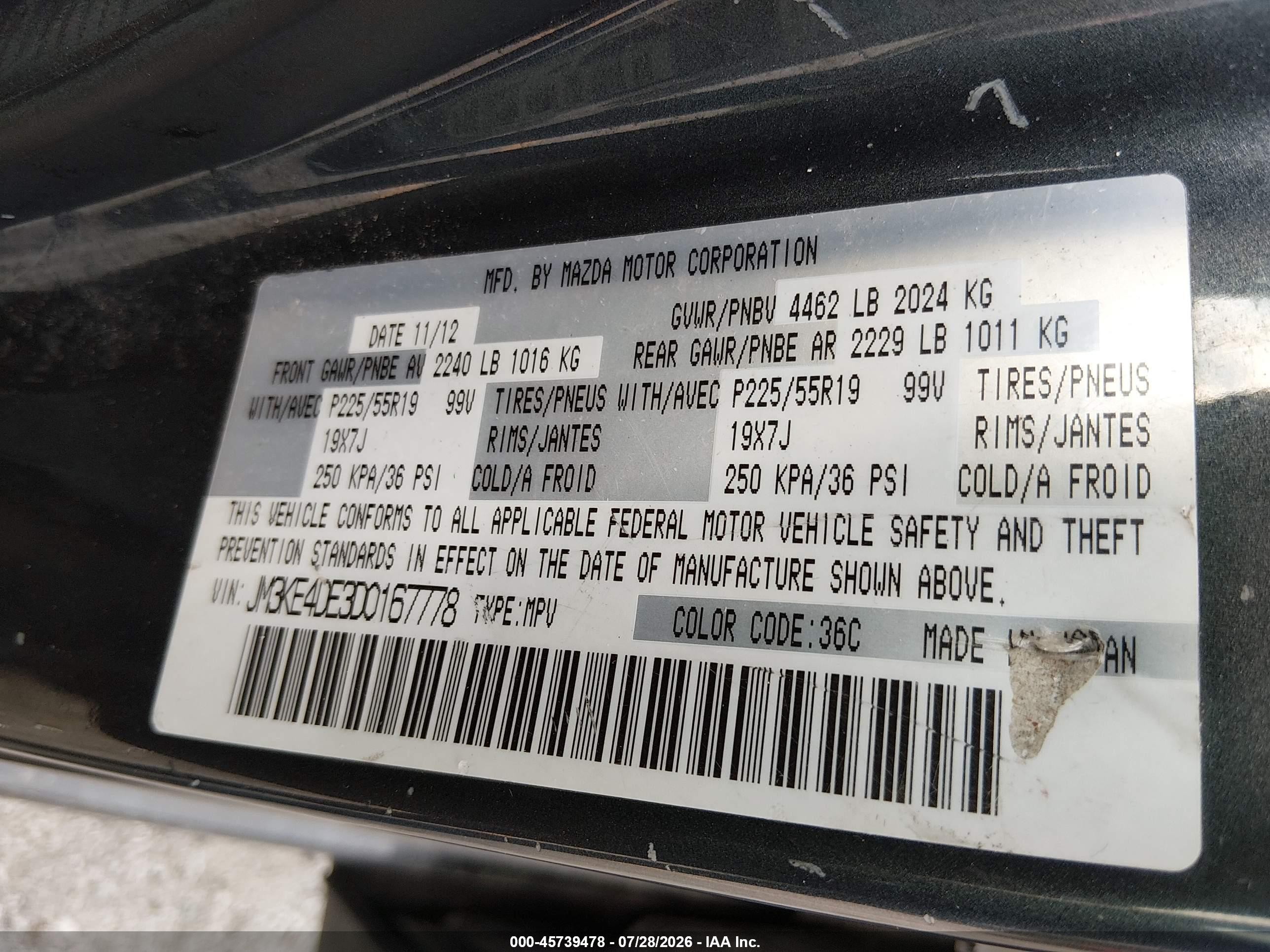 2013 Mazda Cx-5 Grand Touring Gold vin: JM3KE4DE3D0167778