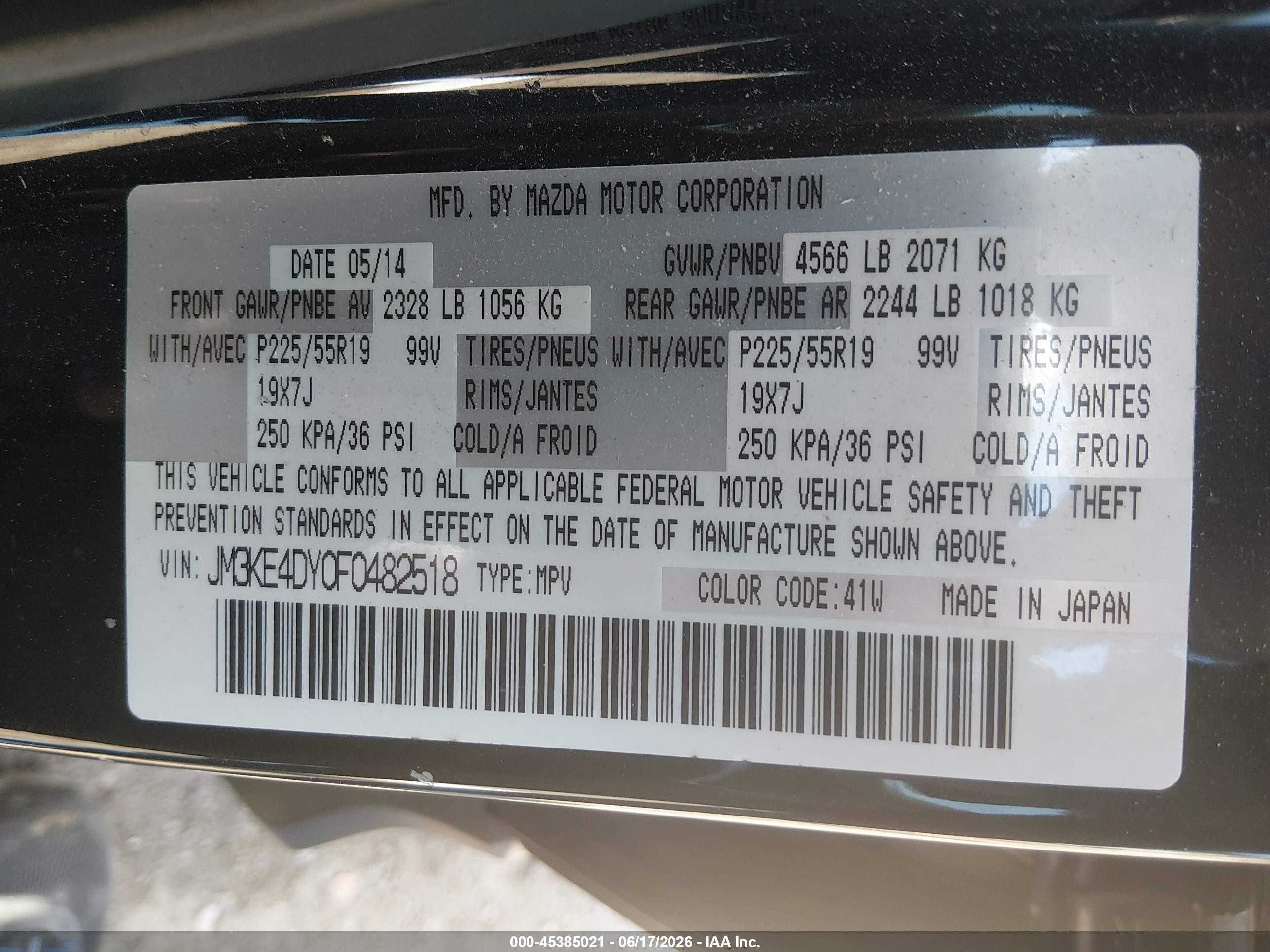 2015 Mazda Cx-5 Grand Touring Black vin: JM3KE4DY0F0482518