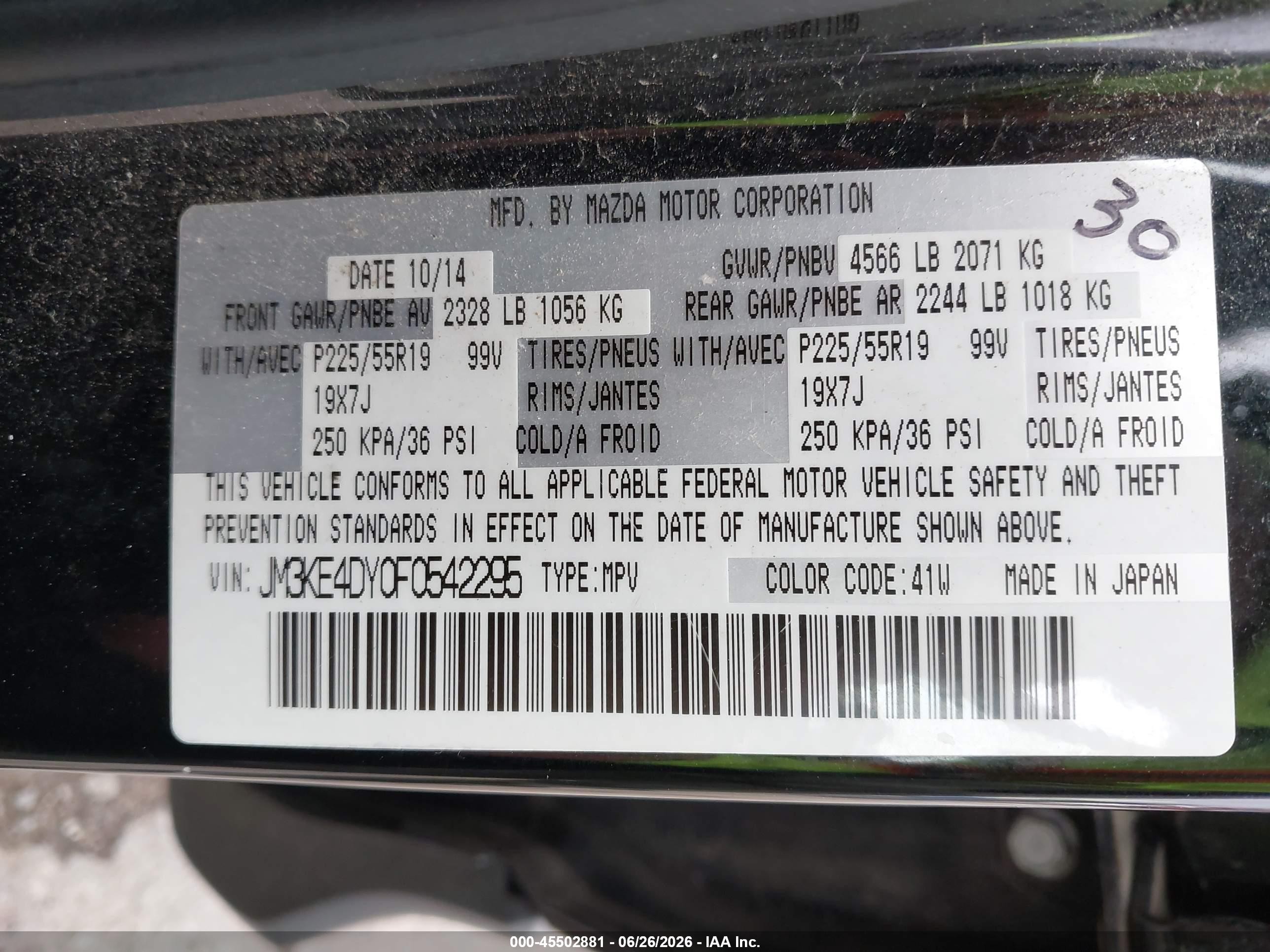 2015 Mazda Cx-5 Grand Touring Black vin: JM3KE4DY0F0542295
