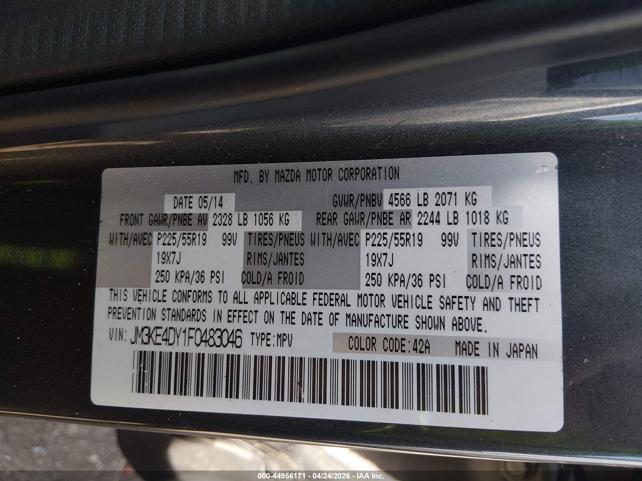 2015 Mazda Cx-5 Grand Touring Black vin: JM3KE4DY1F0483046