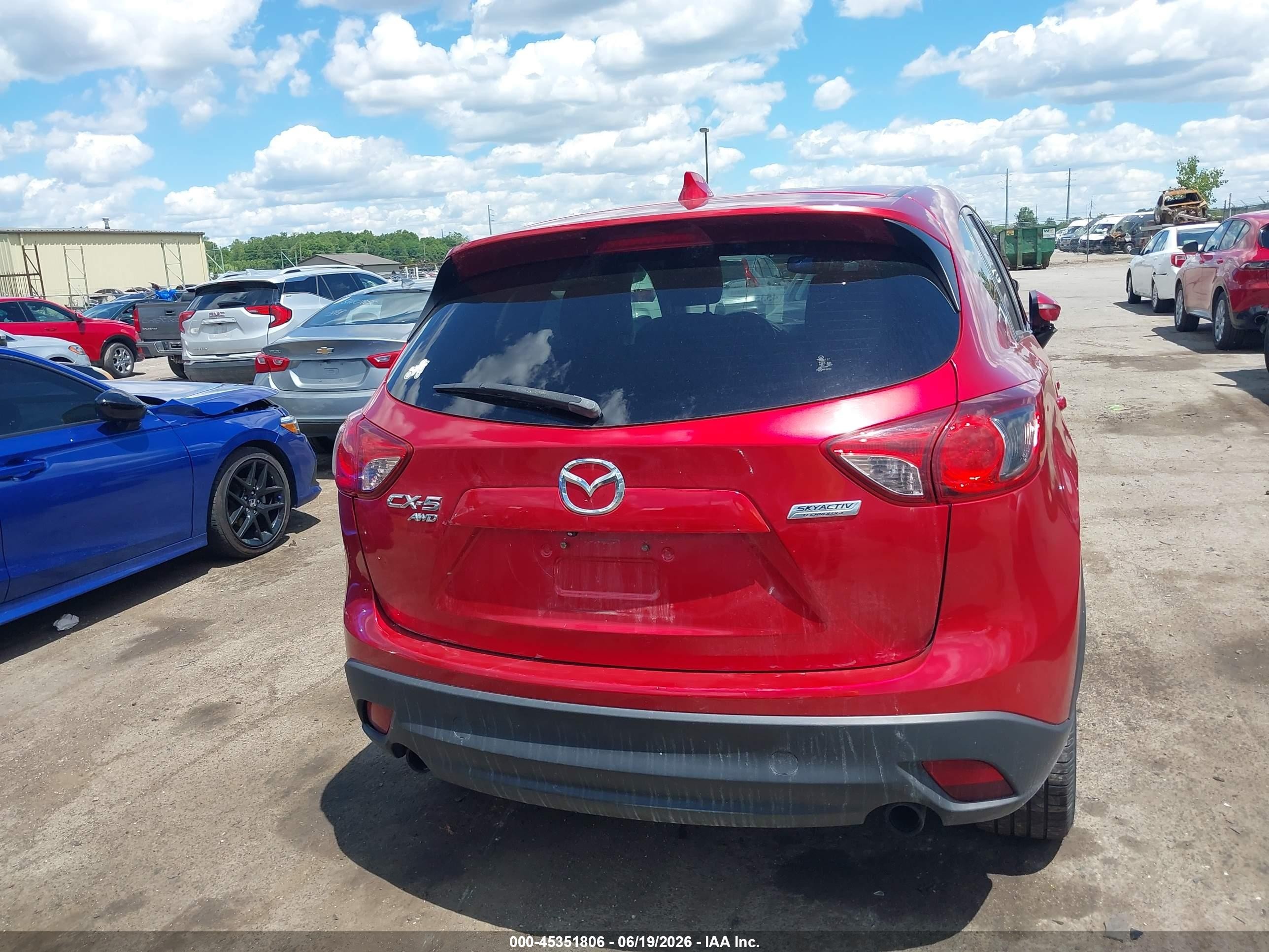 2015 Mazda Cx-5 Grand Touring Red vin: JM3KE4DY1F0510312