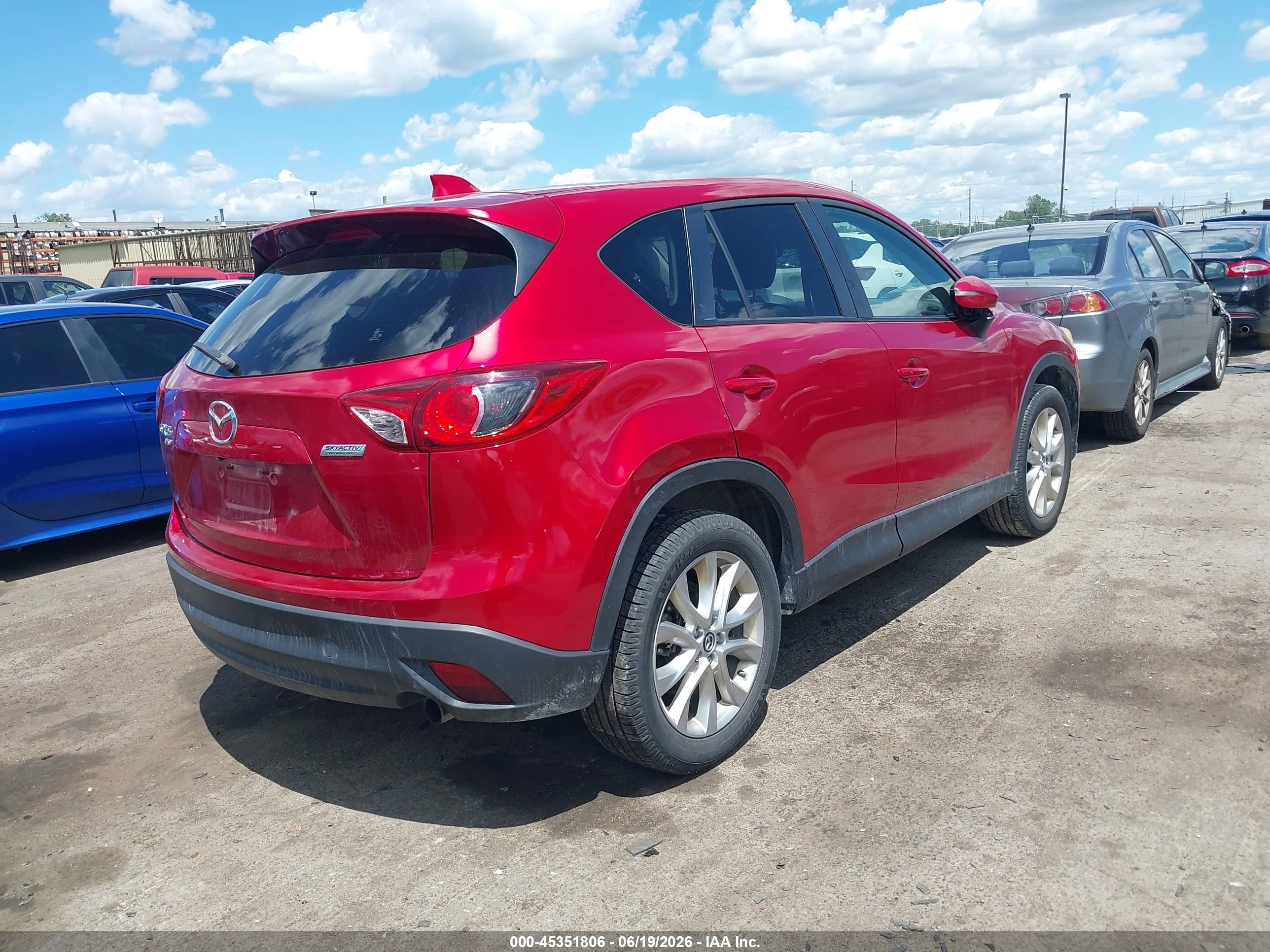 2015 Mazda Cx-5 Grand Touring Red vin: JM3KE4DY1F0510312