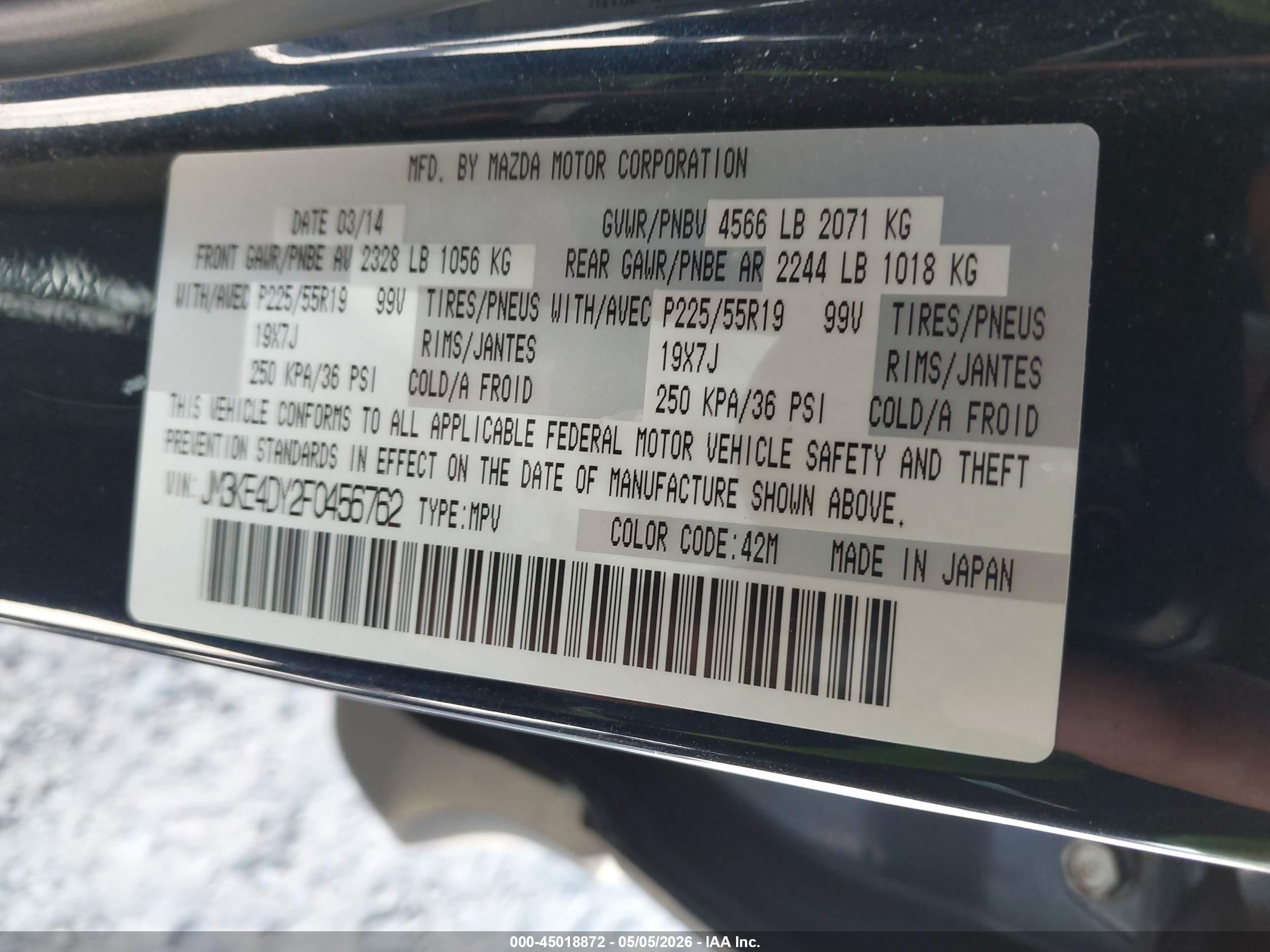 2015 Mazda Cx-5 Grand Touring Blue vin: JM3KE4DY2F0456762