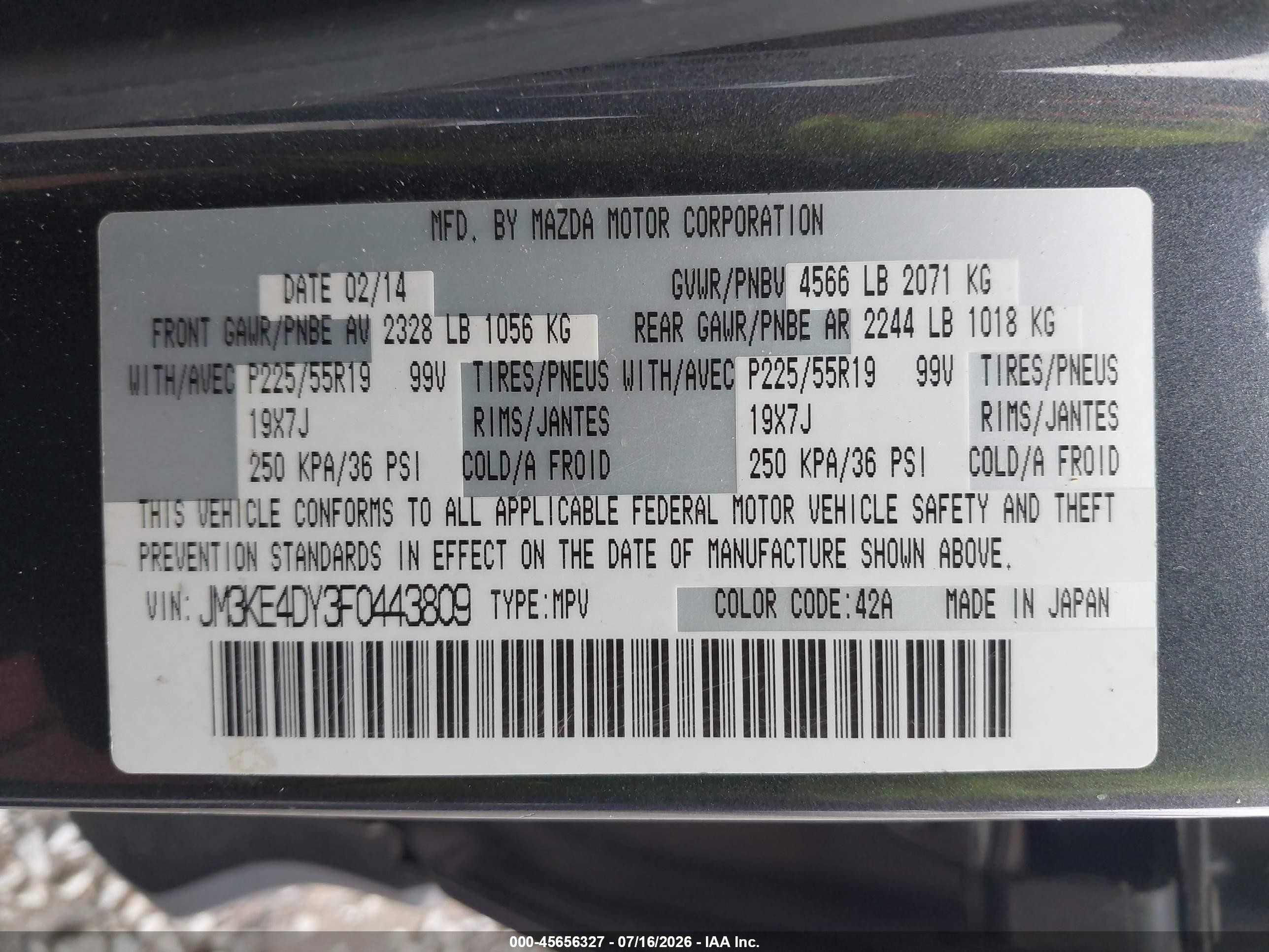 2015 Mazda Cx-5 Grand Touring Gray vin: JM3KE4DY3F0443809