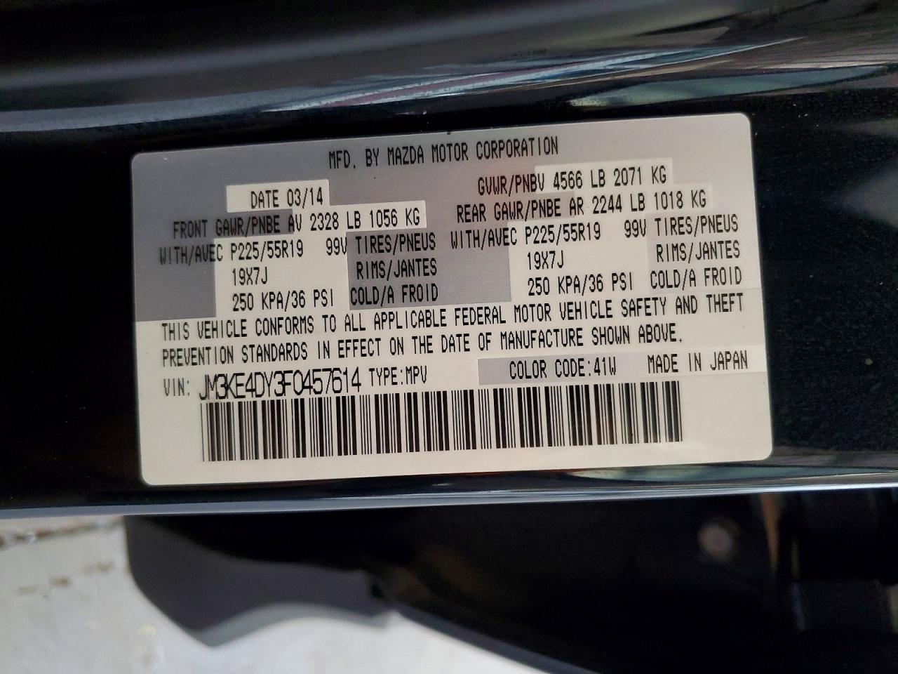 2015 Mazda Cx-5 Black vin: JM3KE4DY3F0457614