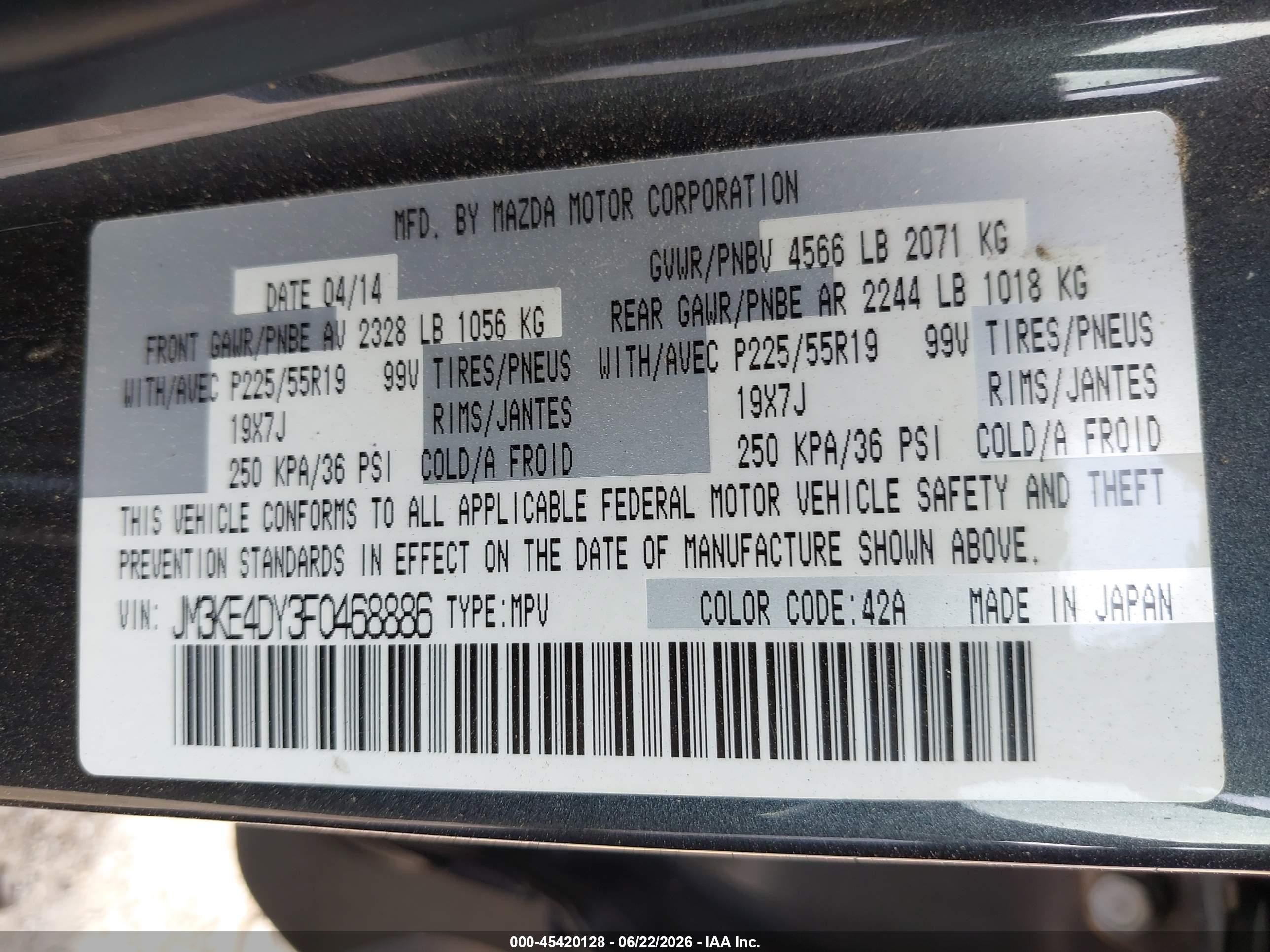 2015 Mazda Cx-5 Grand Touring Gray vin: JM3KE4DY3F0468886