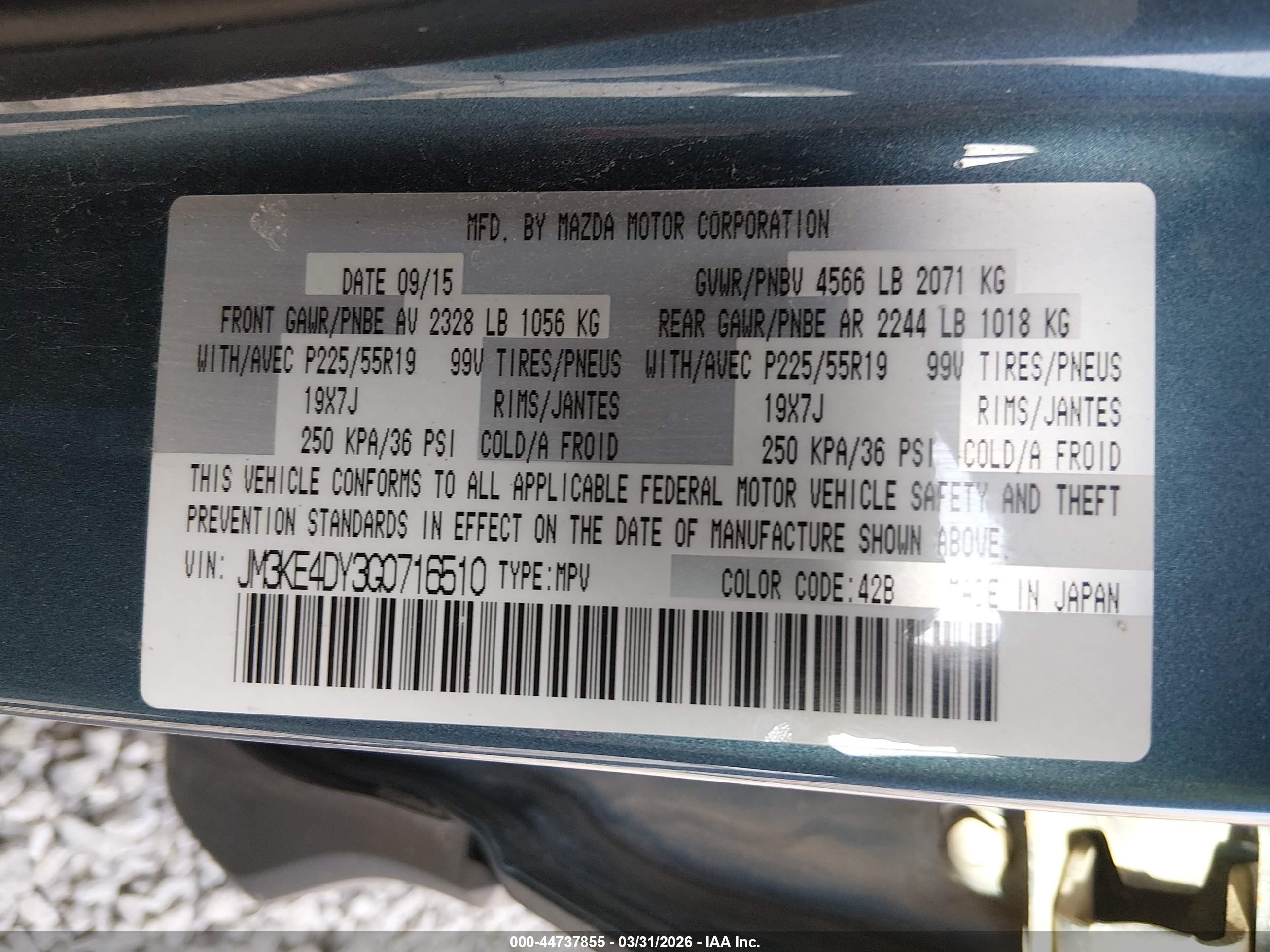 2016 Mazda Cx-5 Grand Touring Blue vin: JM3KE4DY3G0716510