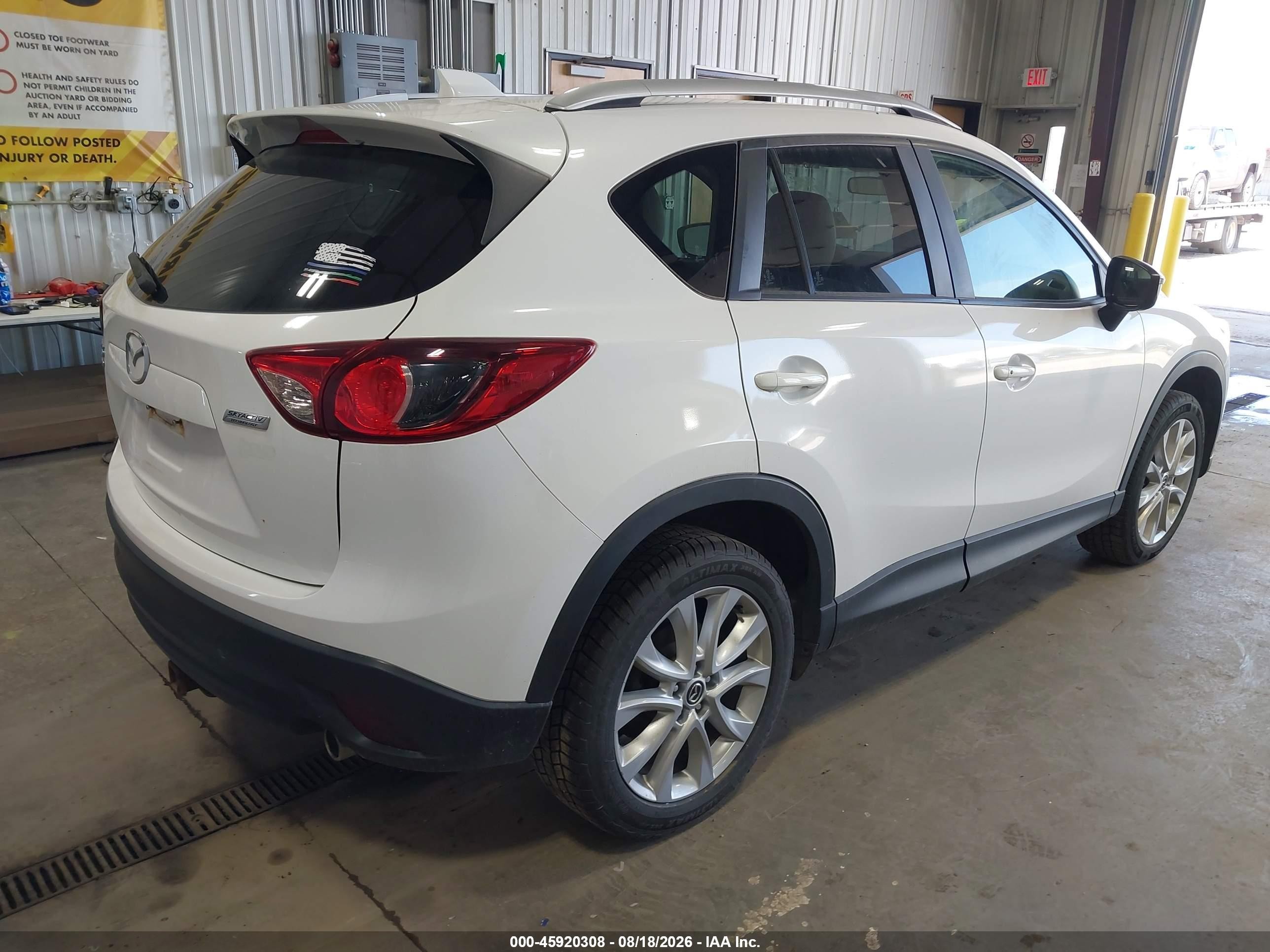 2015 Mazda Cx-5 Grand Touring White vin: JM3KE4DY4F0470176
